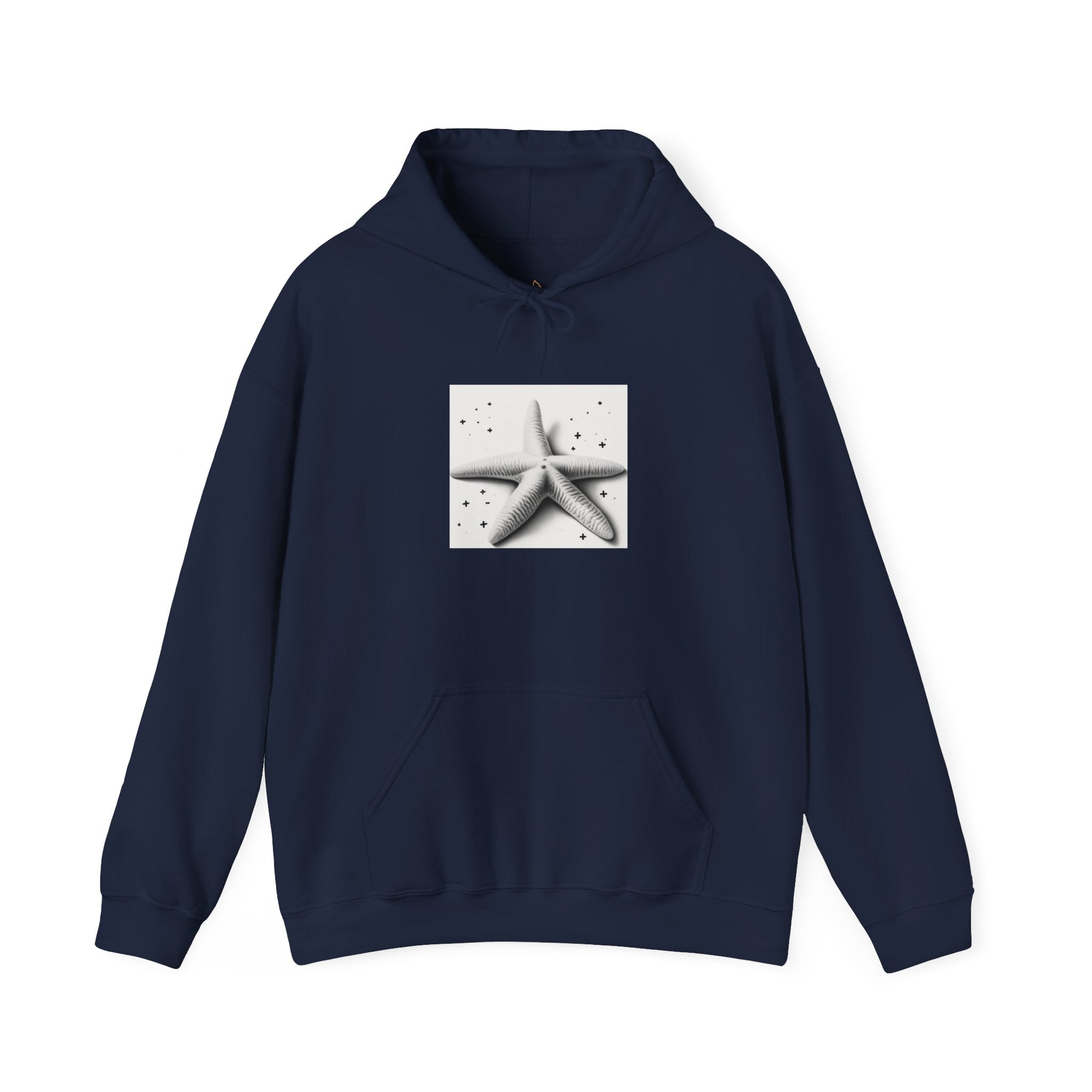 Starfish Beach Hoodie — Minimal Coastal Graphic Pullover