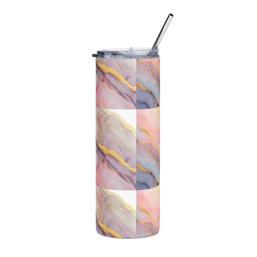 Love Script 20oz Stainless Steel Tumbler — Slim Travel Cup with Straw
