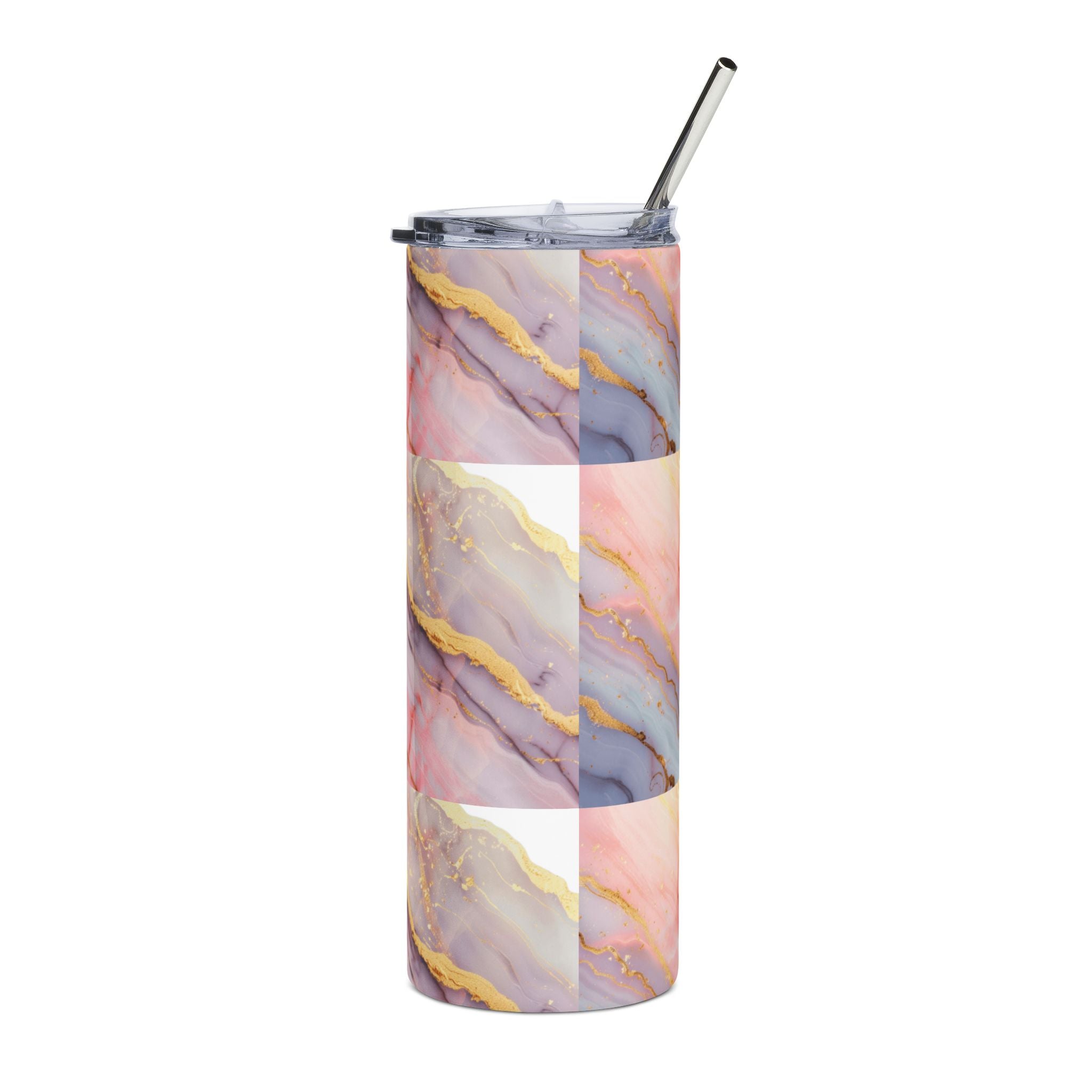Love Script 20oz Stainless Steel Tumbler — Slim Travel Cup with Straw