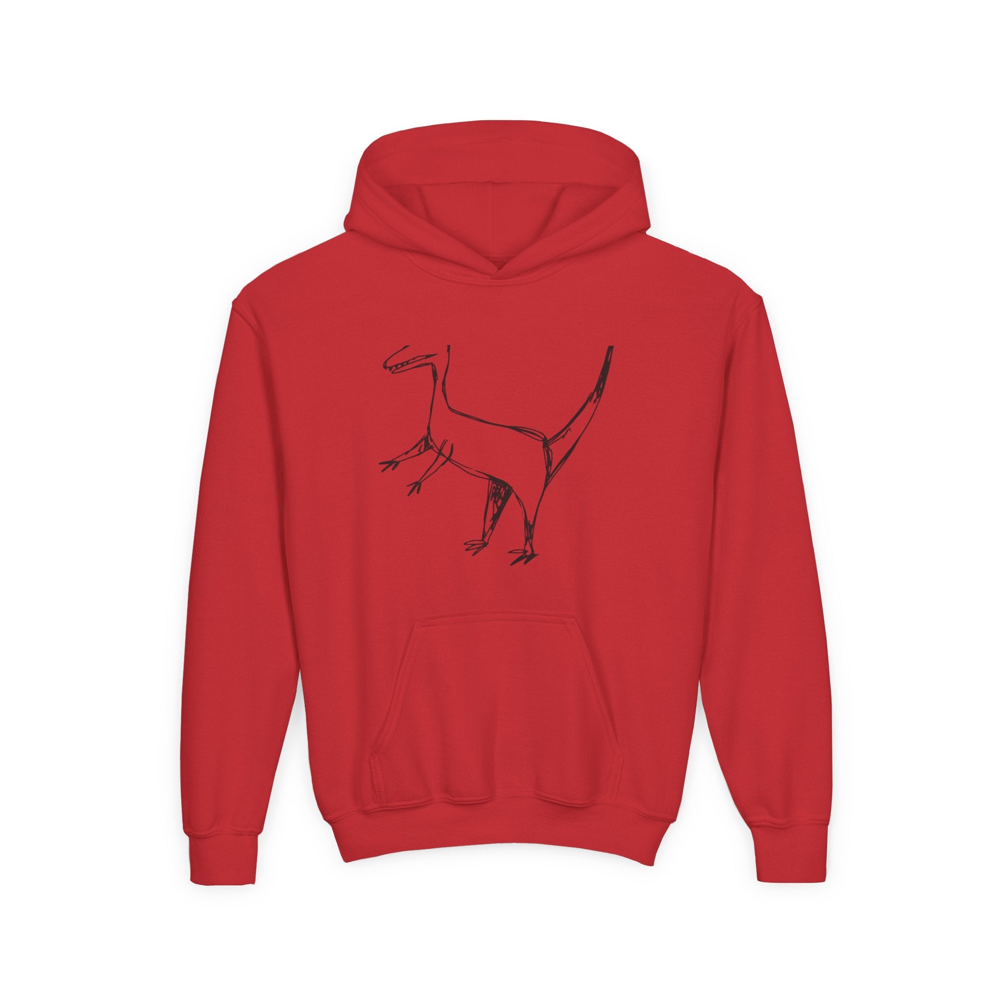 Youth Hoodie — Raptor Dino Design