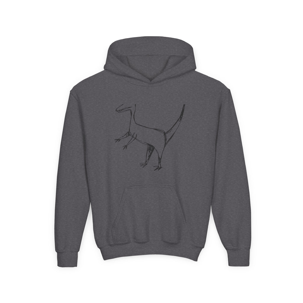 Youth Hoodie — Raptor Dino Design