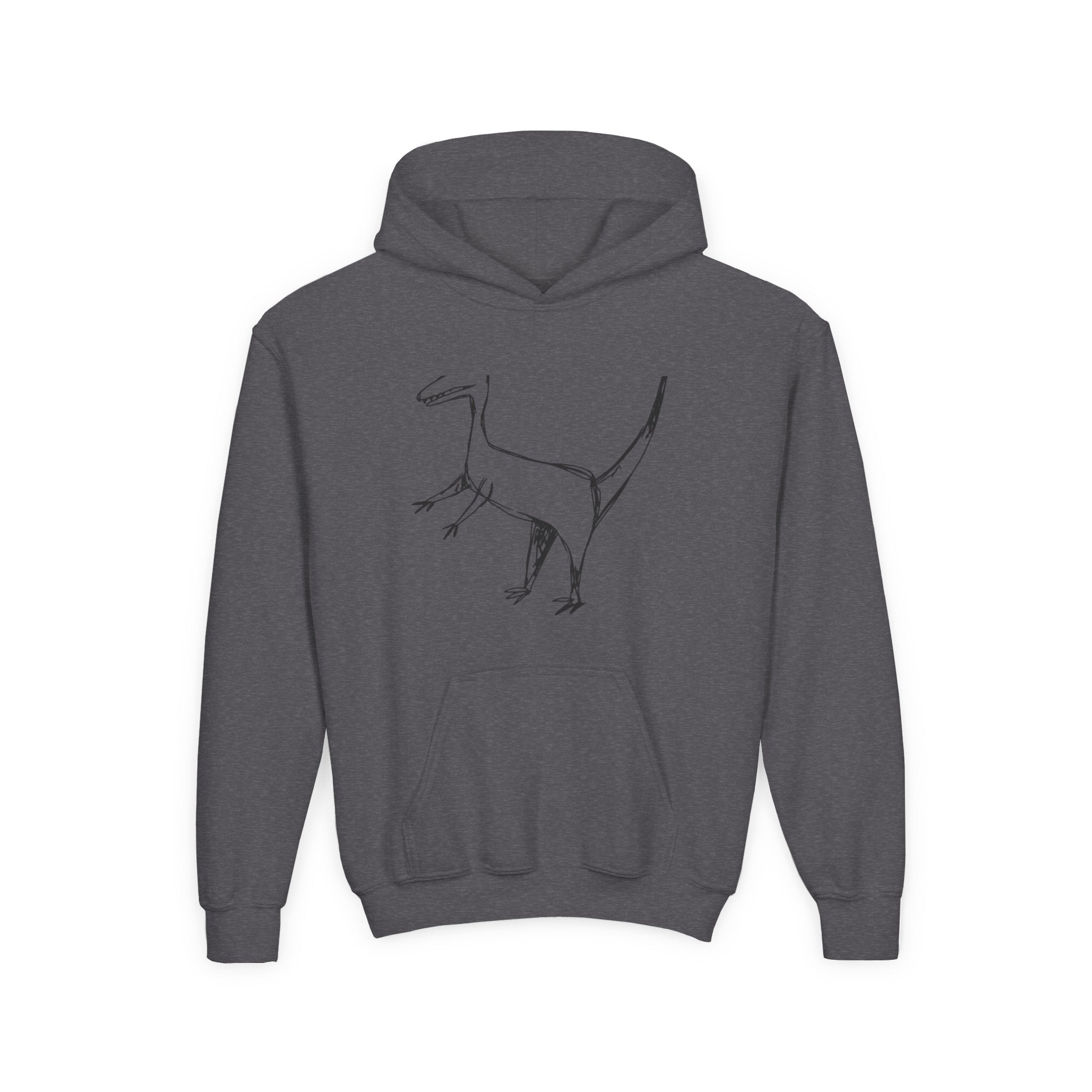 Youth Hoodie — Raptor Dino Design