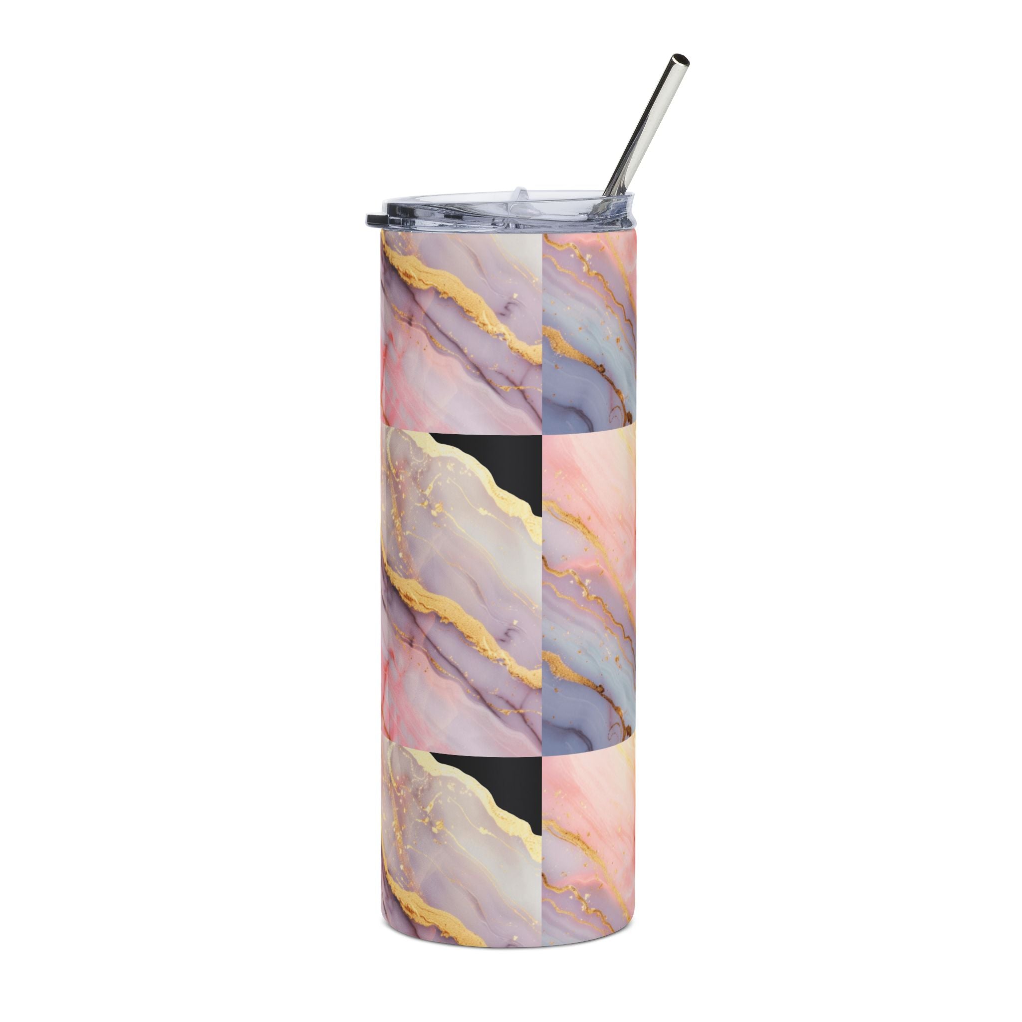Love Script 20oz Stainless Steel Tumbler — Slim Travel Cup with Straw