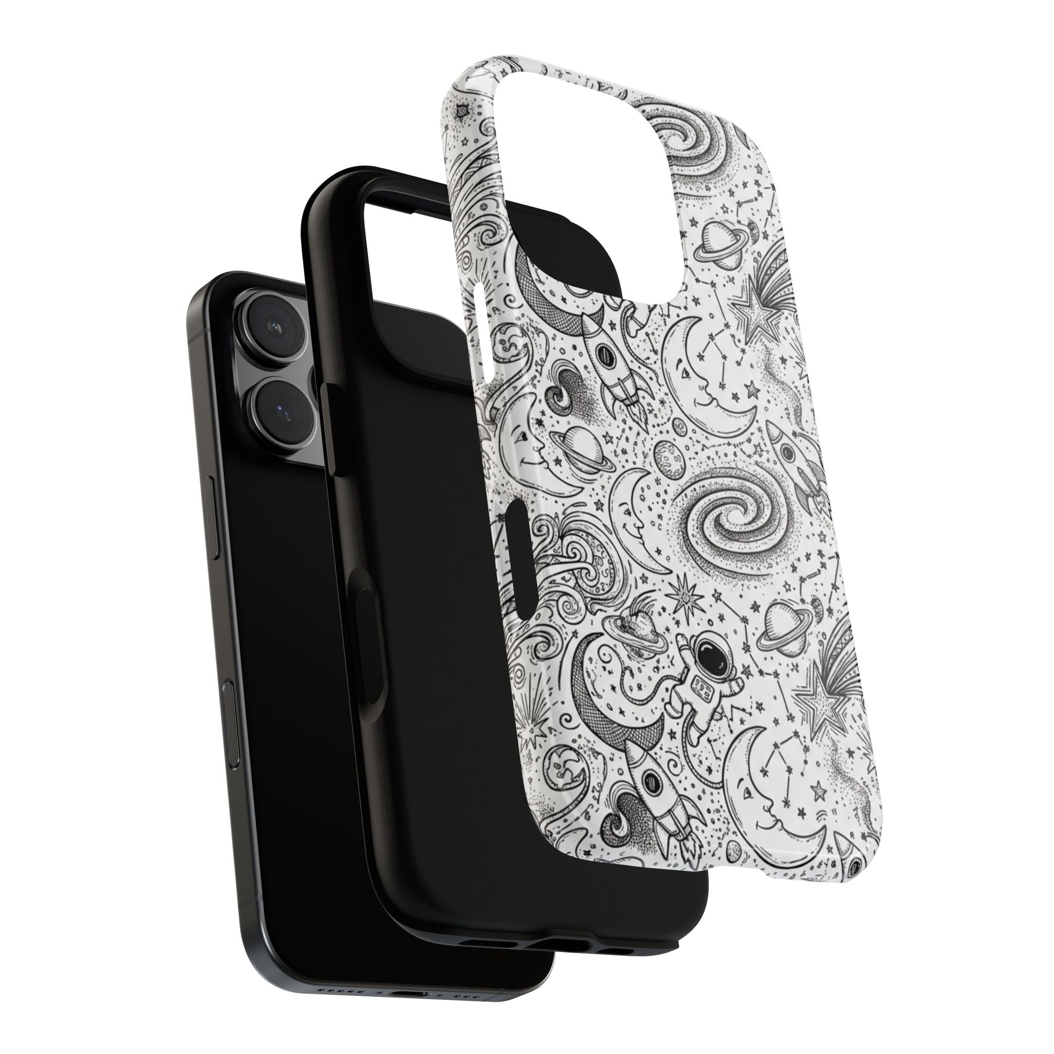 Iphone 16 series Space doodle case