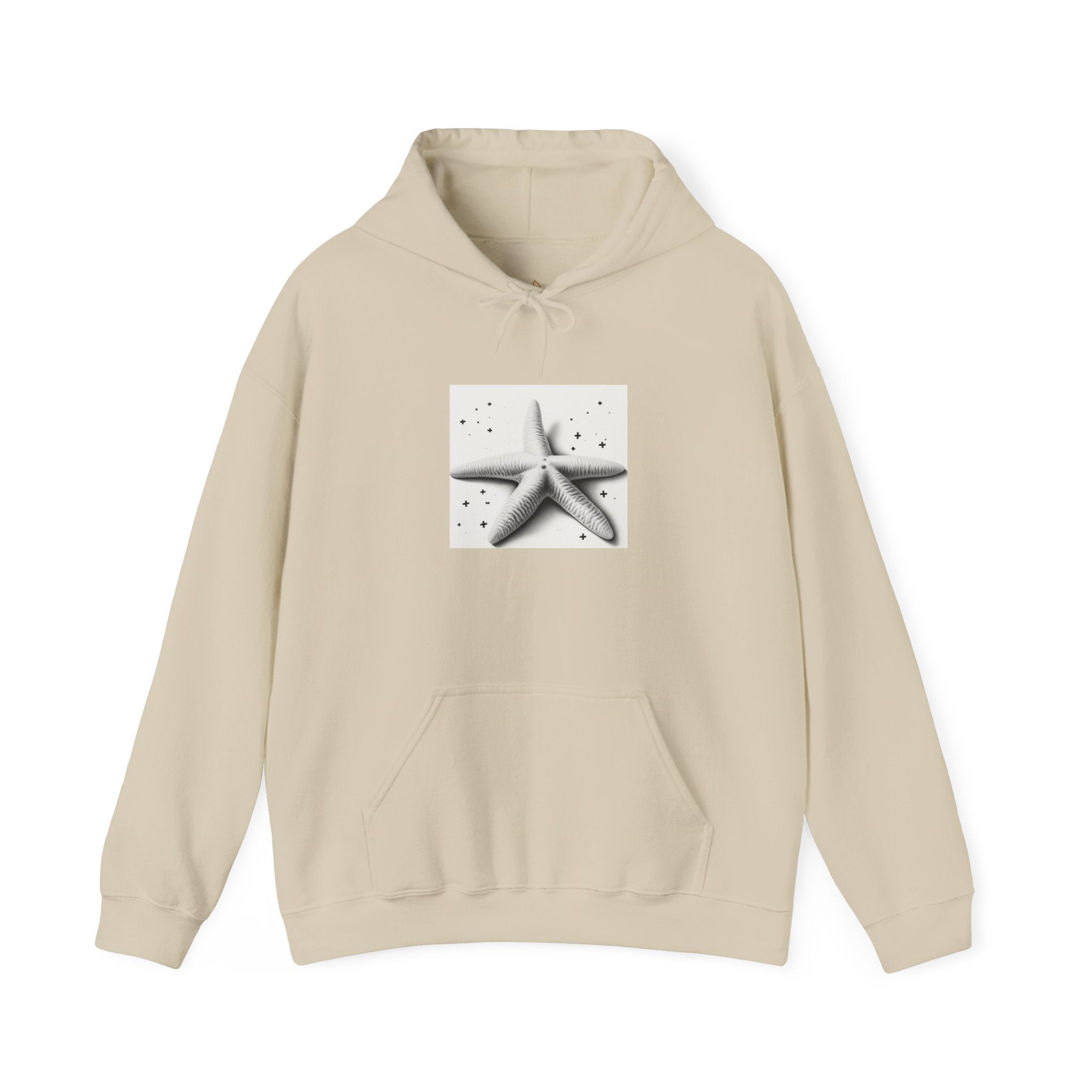 Starfish Beach Hoodie — Minimal Coastal Graphic Pullover
