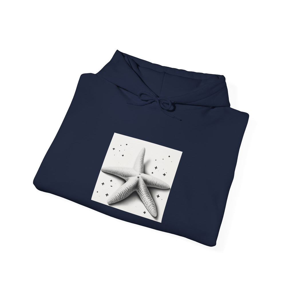 Starfish Beach Hoodie — Minimal Coastal Graphic Pullover