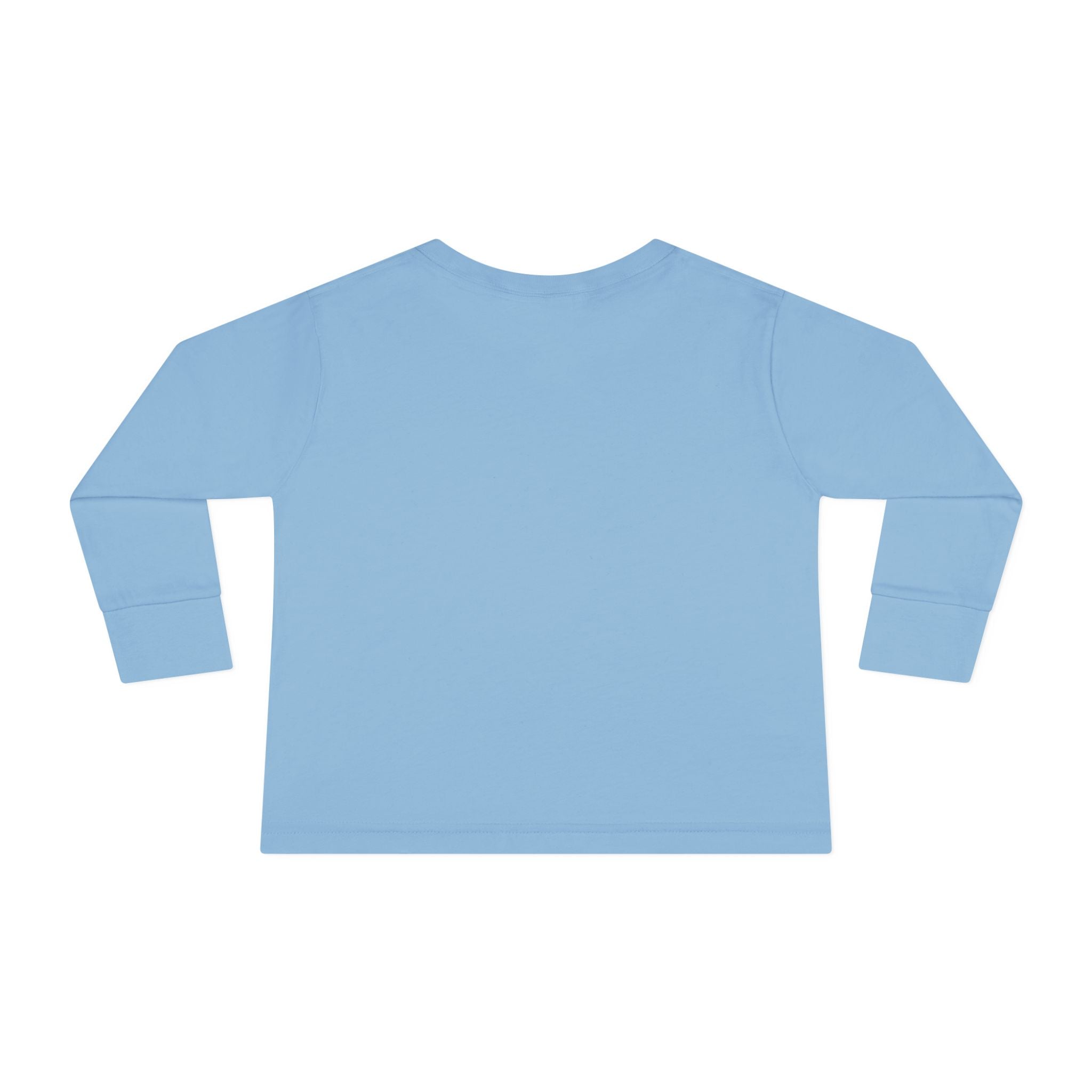 Toddler Tee — Cute Rainbow Unicorn Flying with Stars Long Sleeve