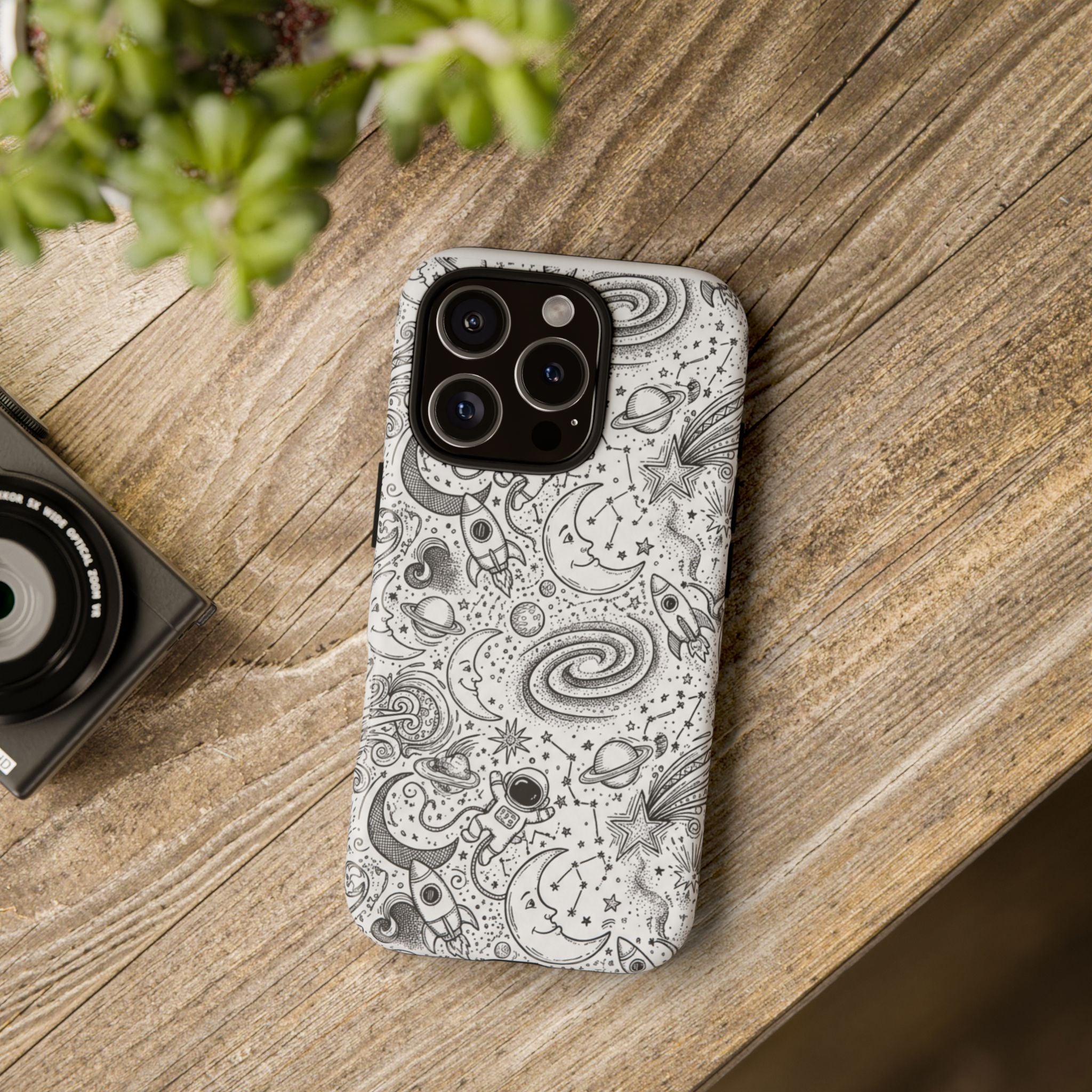 Iphone 16 series Space doodle case