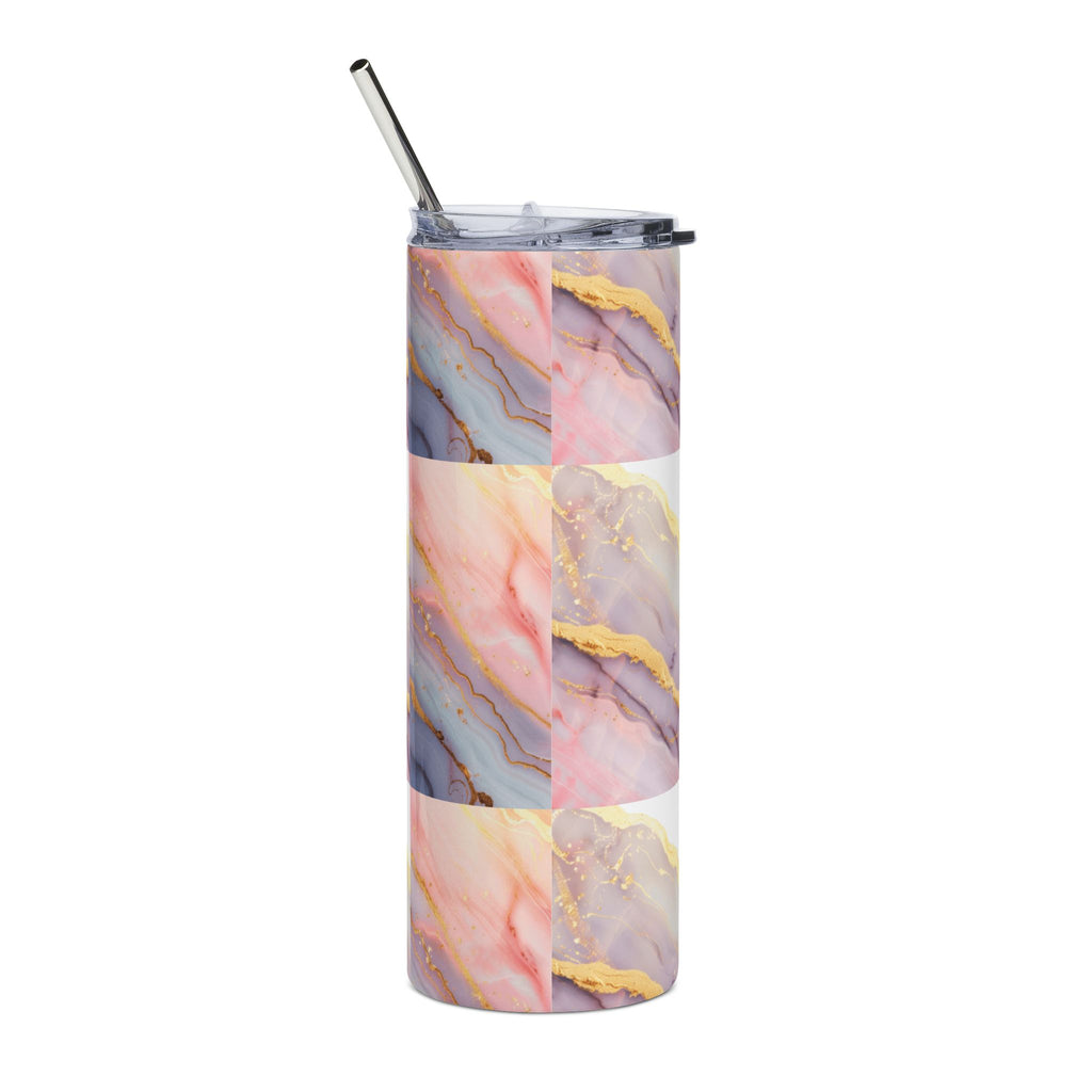 Love Script 20oz Stainless Steel Tumbler — Slim Travel Cup with Straw