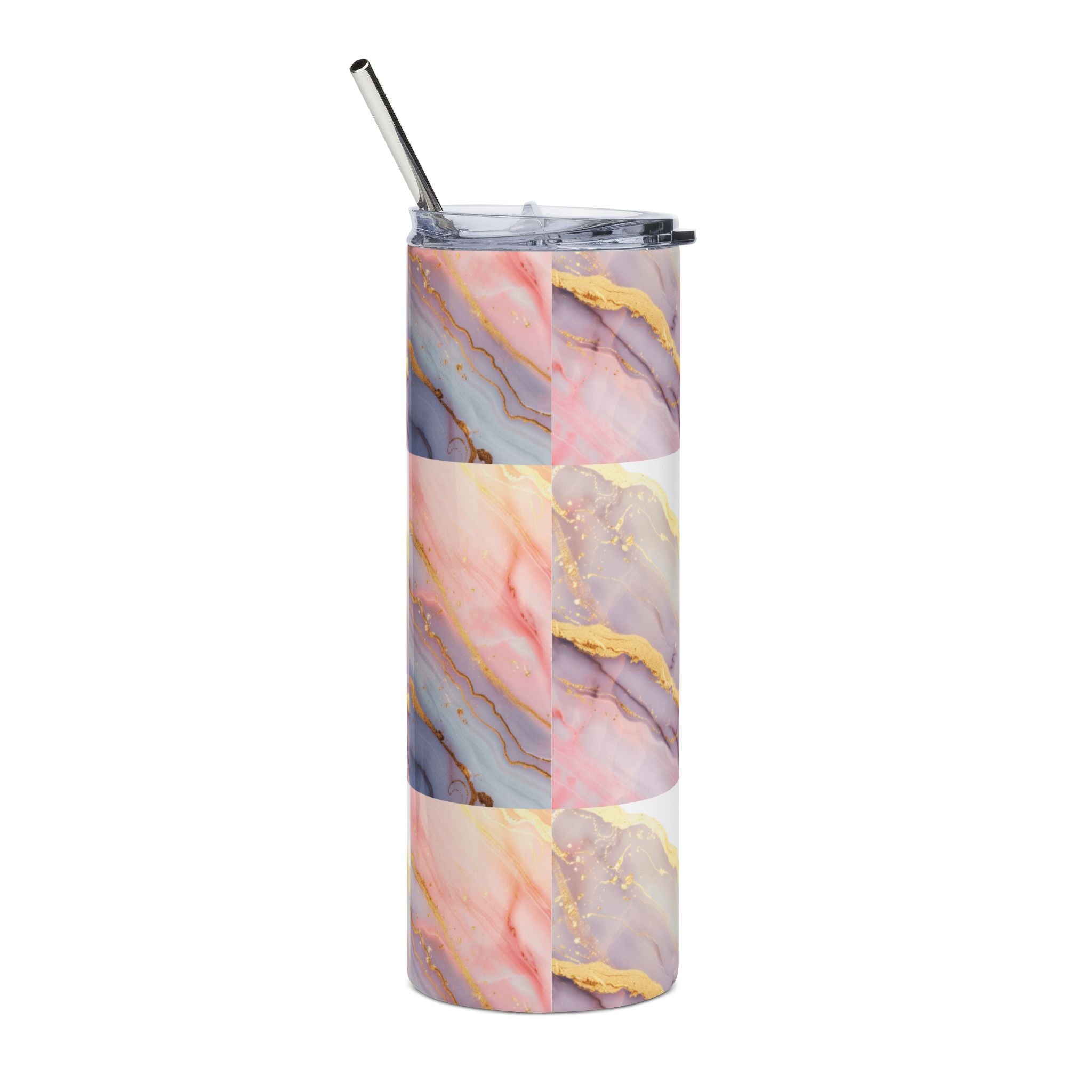 Love Script 20oz Stainless Steel Tumbler — Slim Travel Cup with Straw