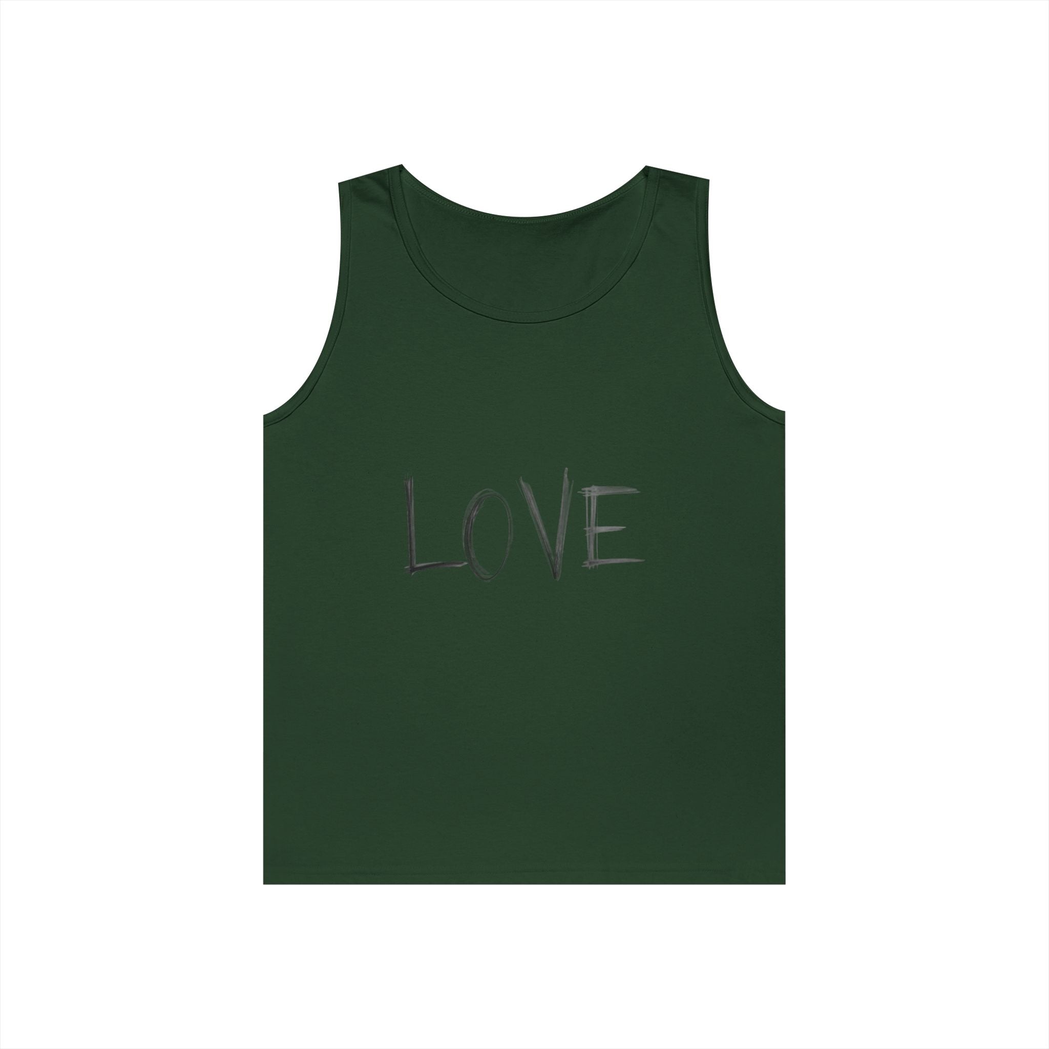 LOVE Minimalist Tank Top — Simple Handwritten Script Summer Shirt