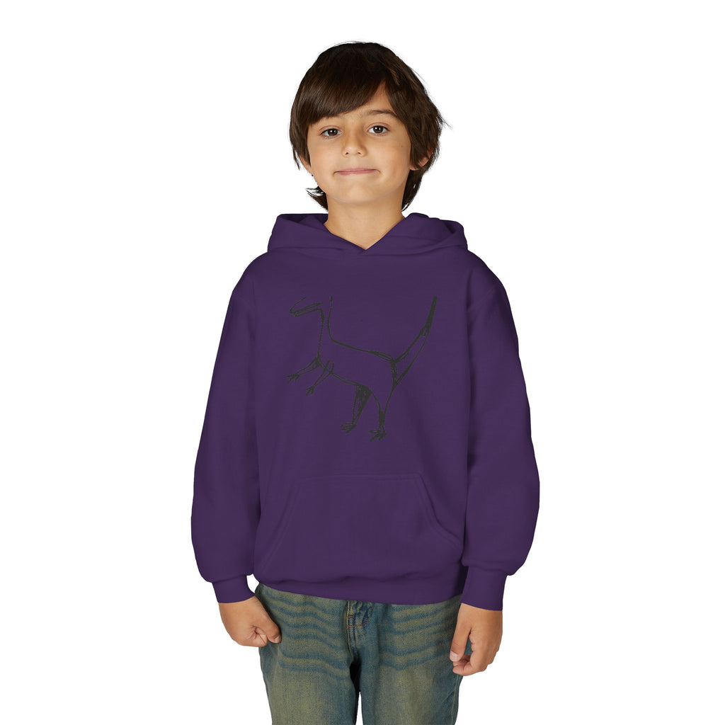 Youth Hoodie — Raptor Dino Design