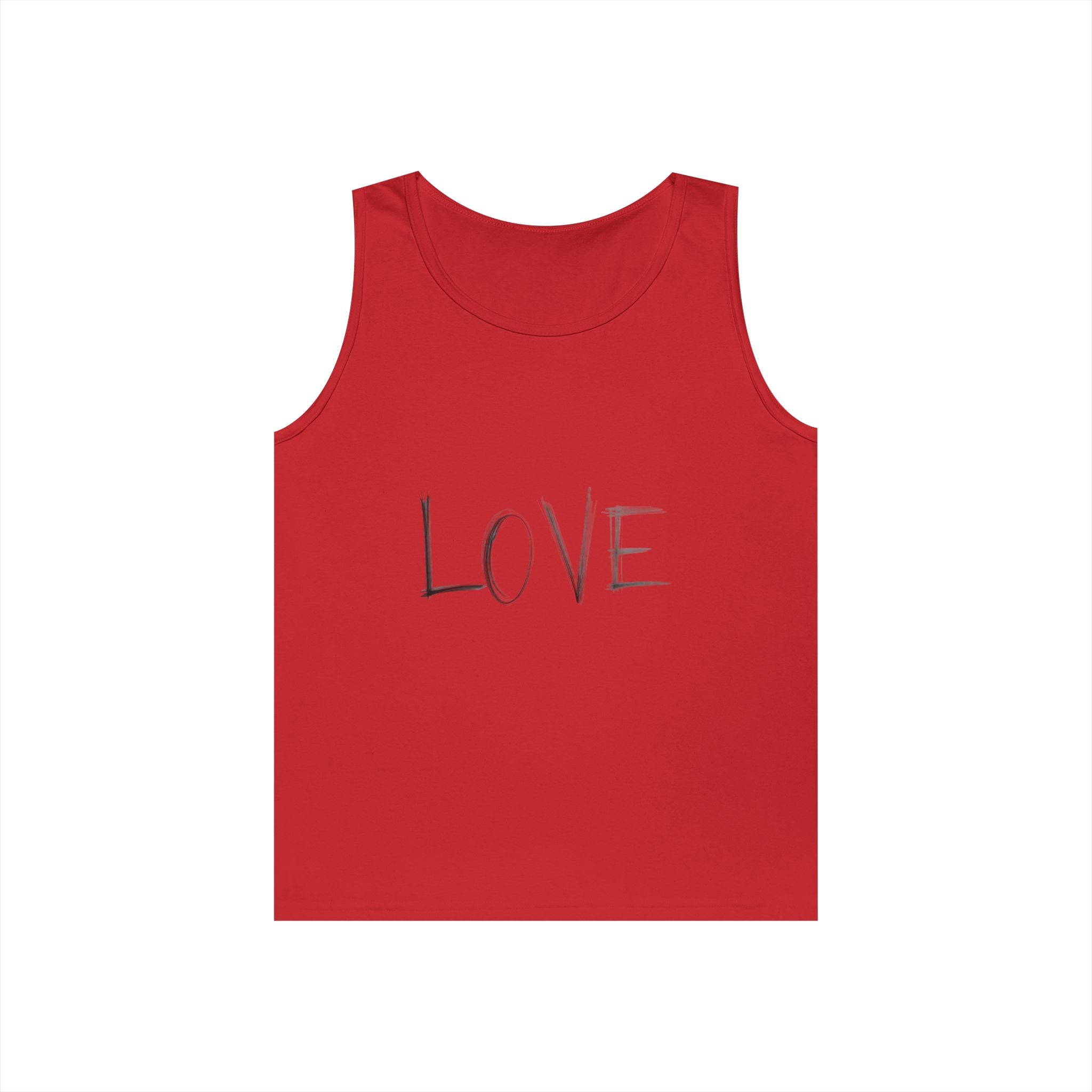 LOVE Minimalist Tank Top — Simple Handwritten Script Summer Shirt