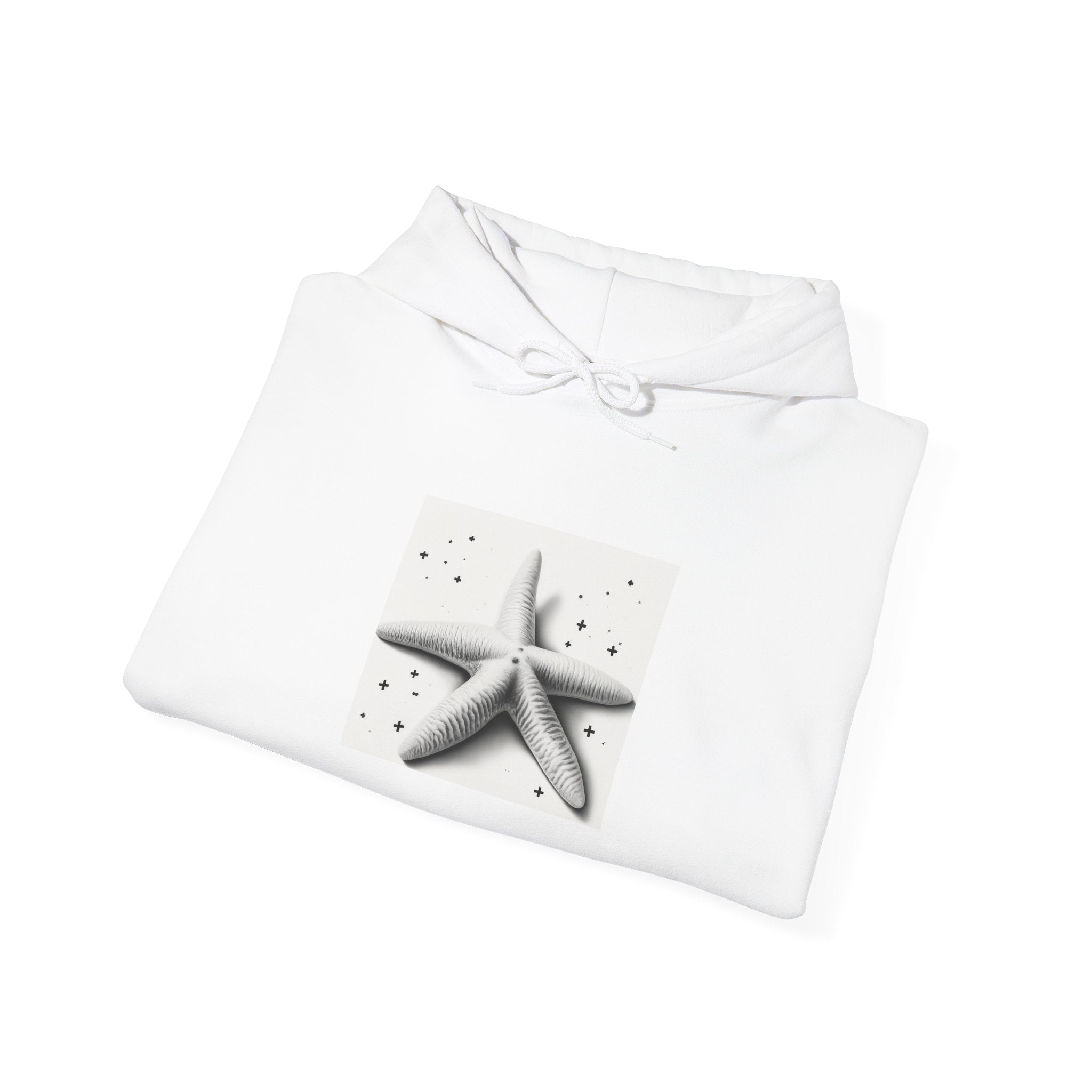 Starfish Beach Hoodie — Minimal Coastal Graphic Pullover
