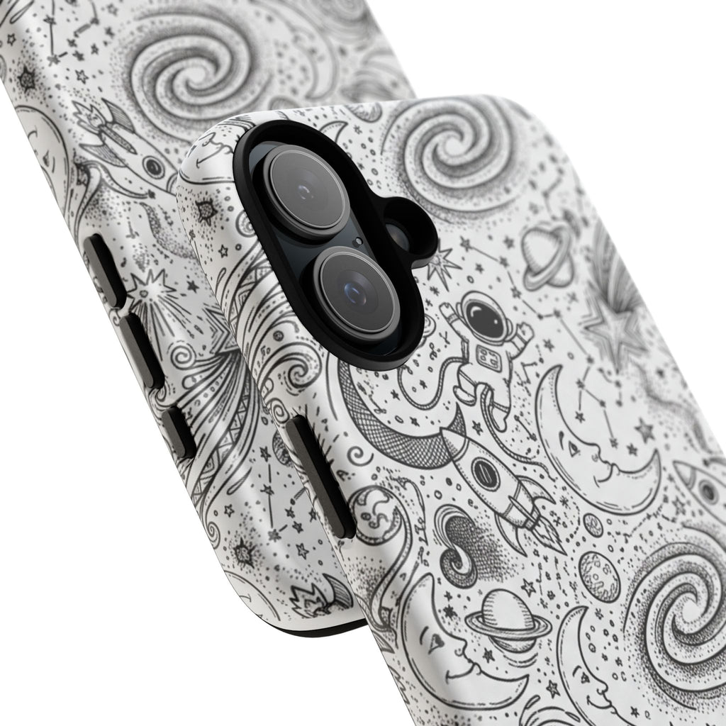 Iphone 16 series Space doodle case
