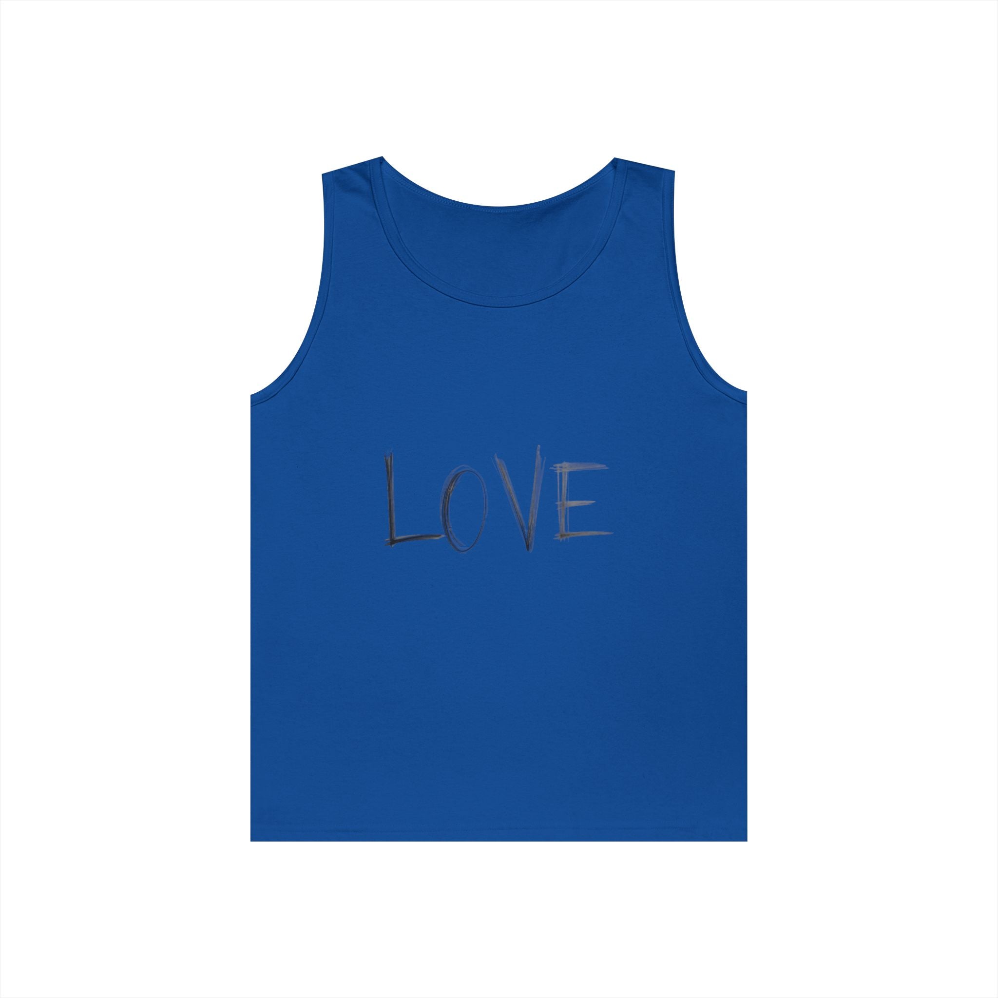 LOVE Minimalist Tank Top — Simple Handwritten Script Summer Shirt