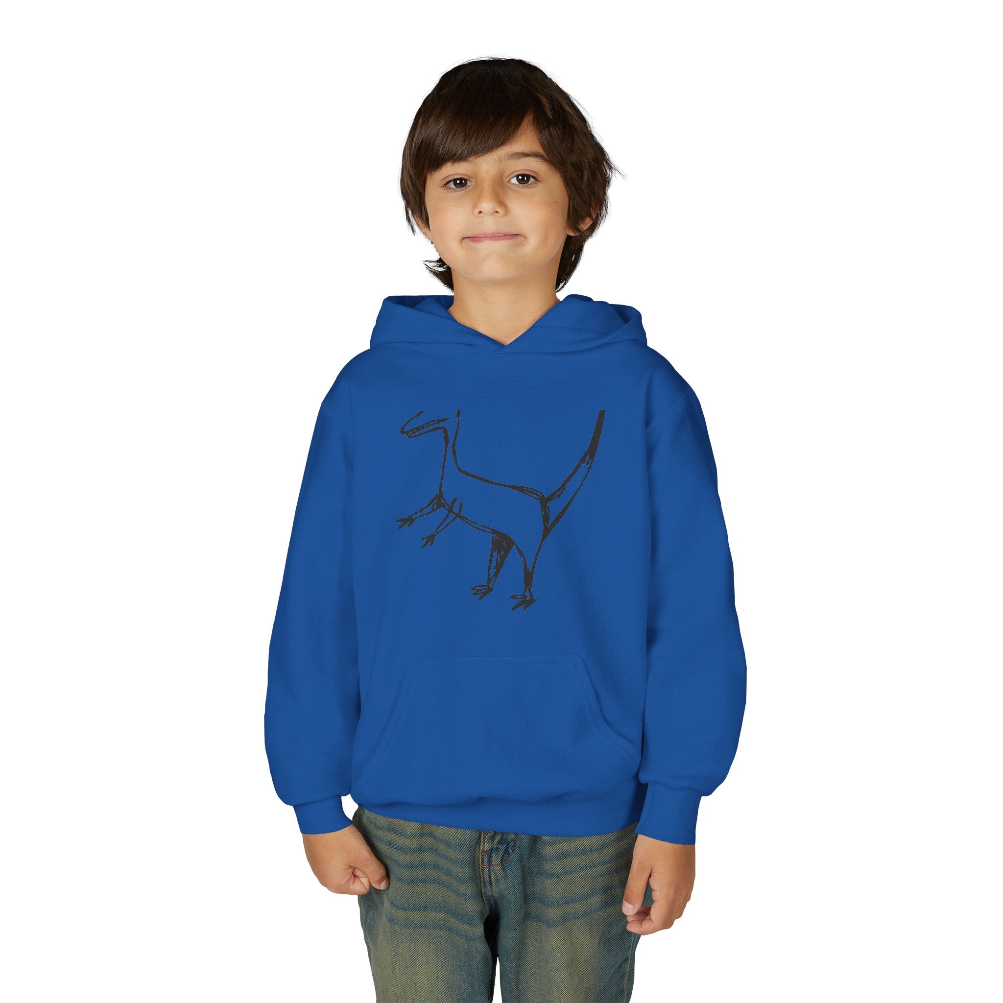 Youth Hoodie — Raptor Dino Design