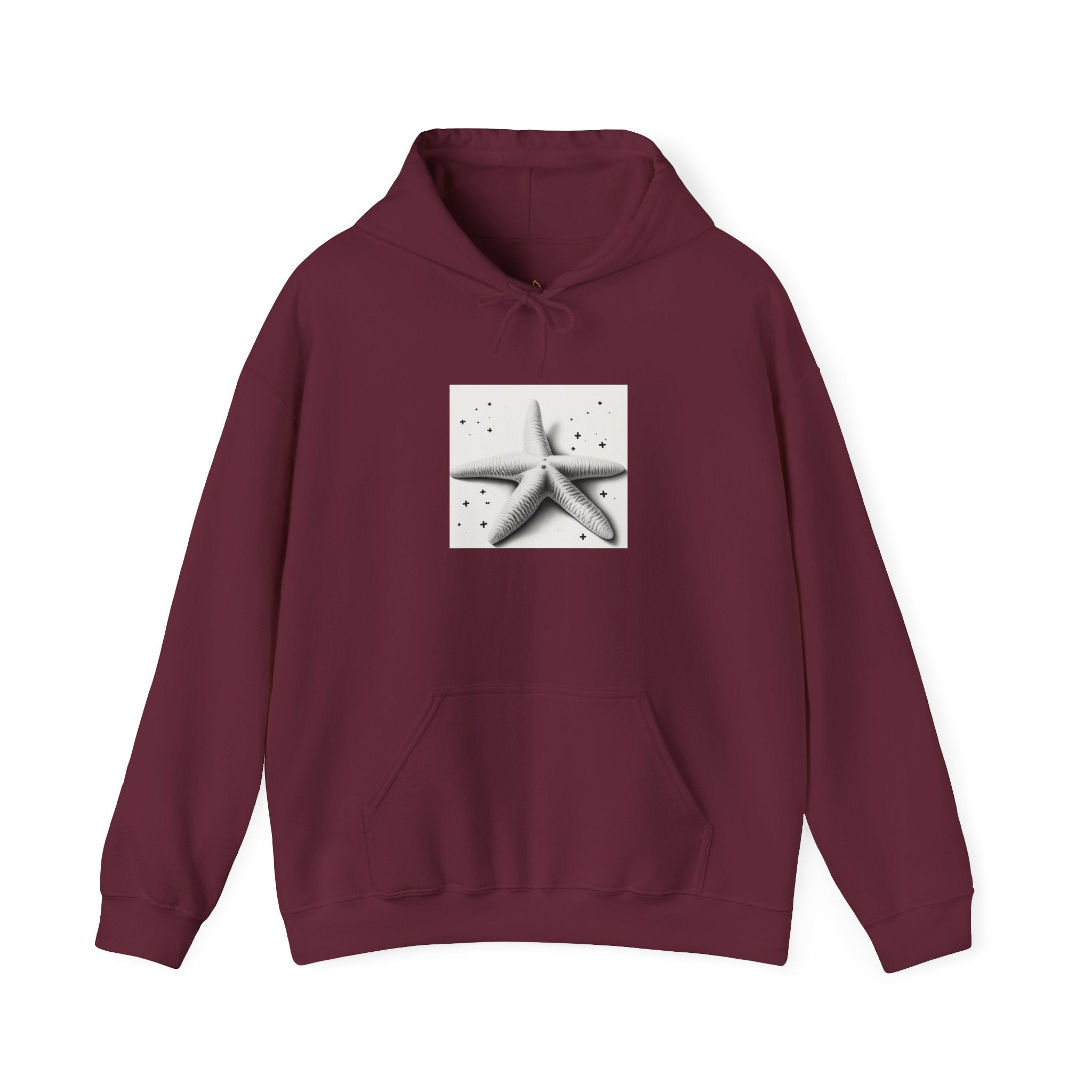 Starfish Beach Hoodie — Minimal Coastal Graphic Pullover