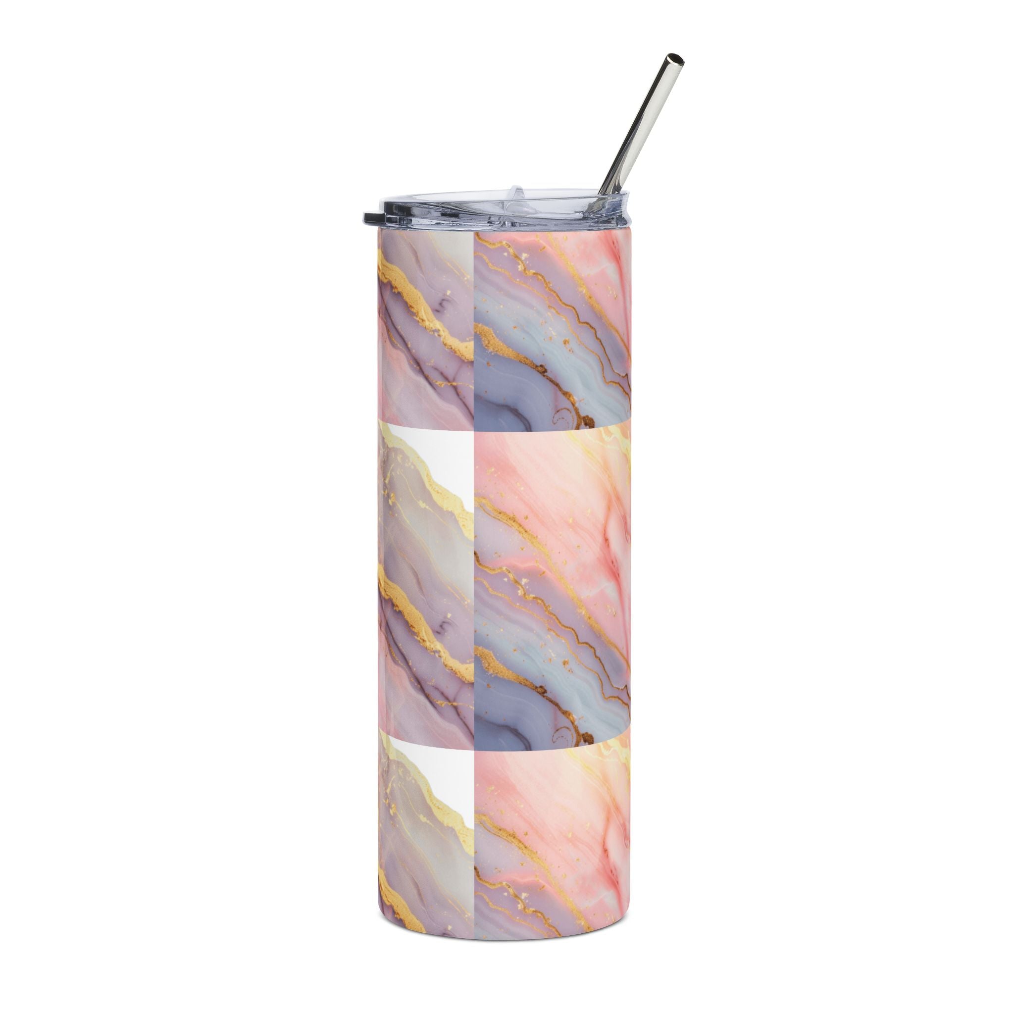 Love Script 20oz Stainless Steel Tumbler — Slim Travel Cup with Straw