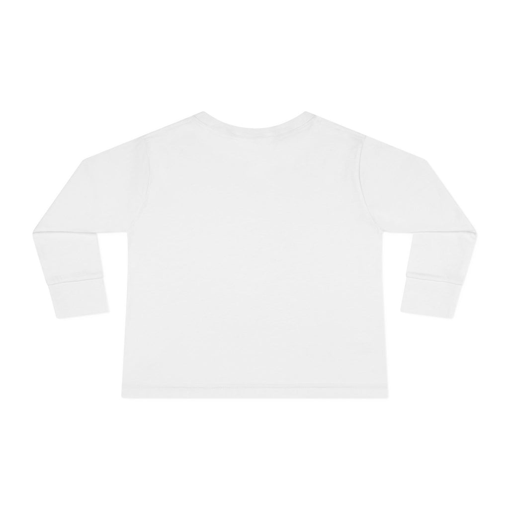 Toddler Tee — Cute Rainbow Unicorn Flying with Stars Long Sleeve