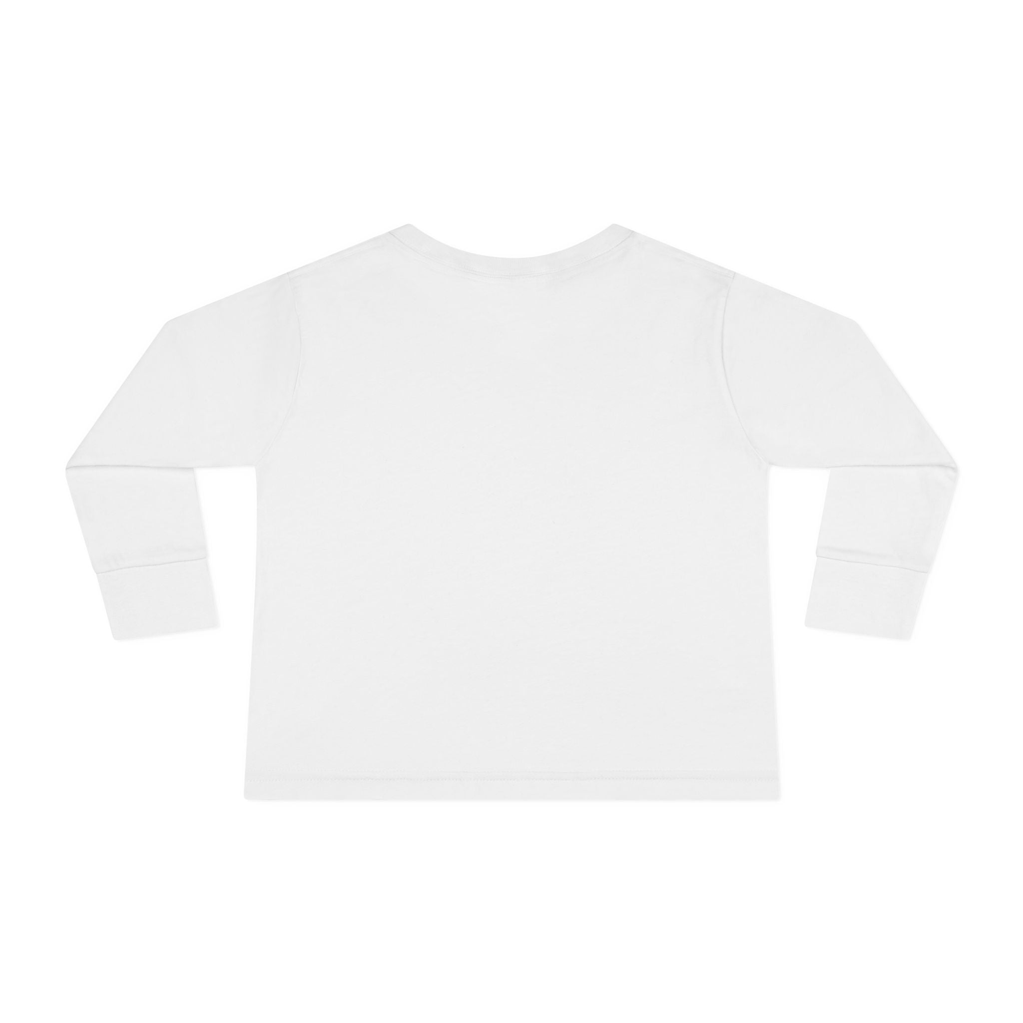 Toddler Tee — Cute Rainbow Unicorn Flying with Stars Long Sleeve