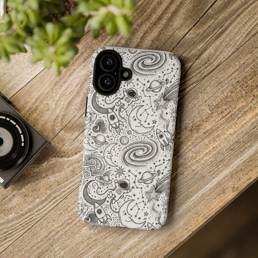 Iphone 16 series Space doodle case