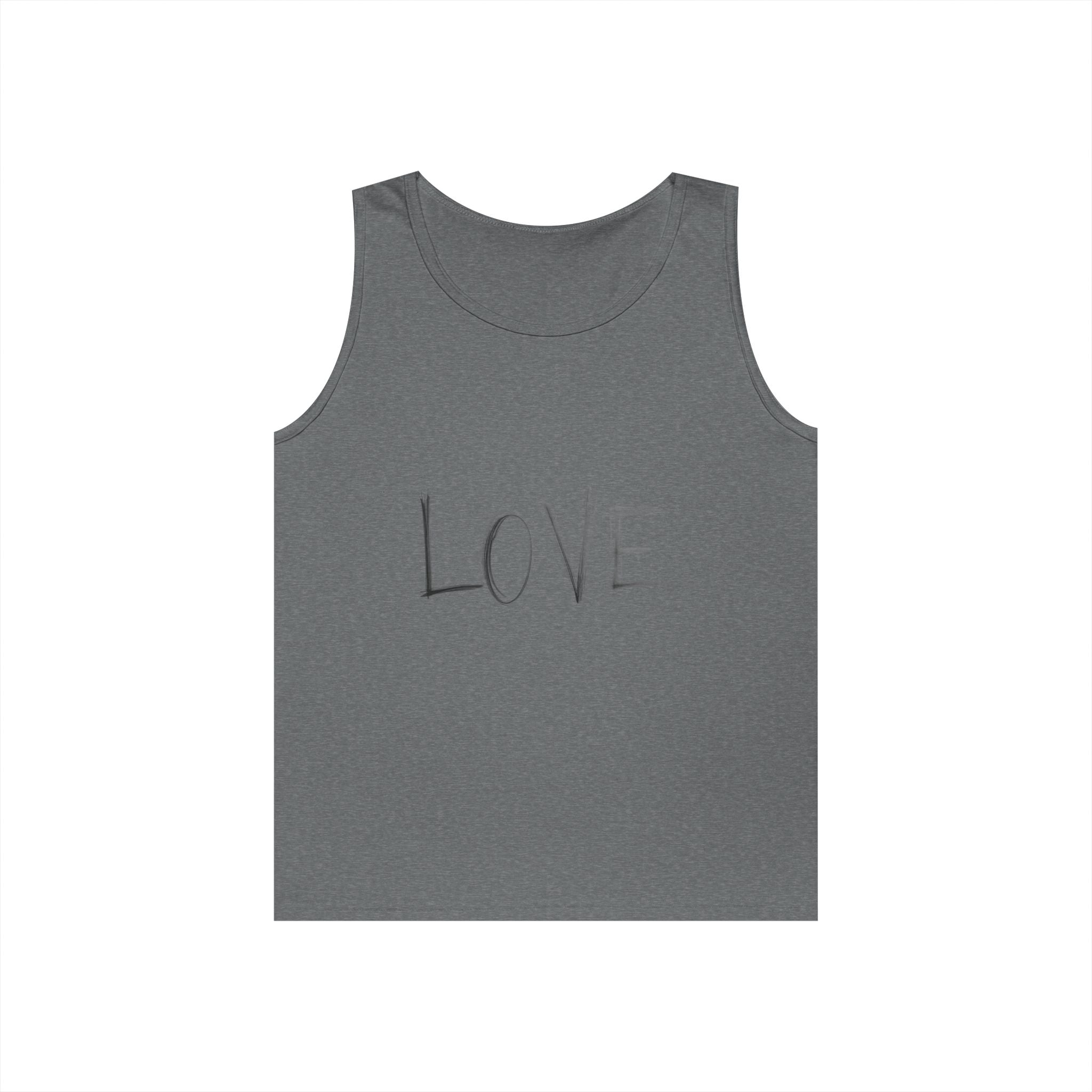 LOVE Minimalist Tank Top — Simple Handwritten Script Summer Shirt