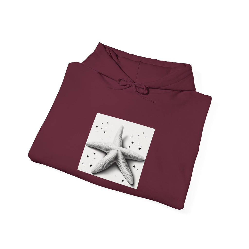 Starfish Beach Hoodie — Minimal Coastal Graphic Pullover