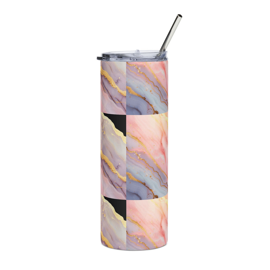Love Script 20oz Stainless Steel Tumbler — Slim Travel Cup with Straw