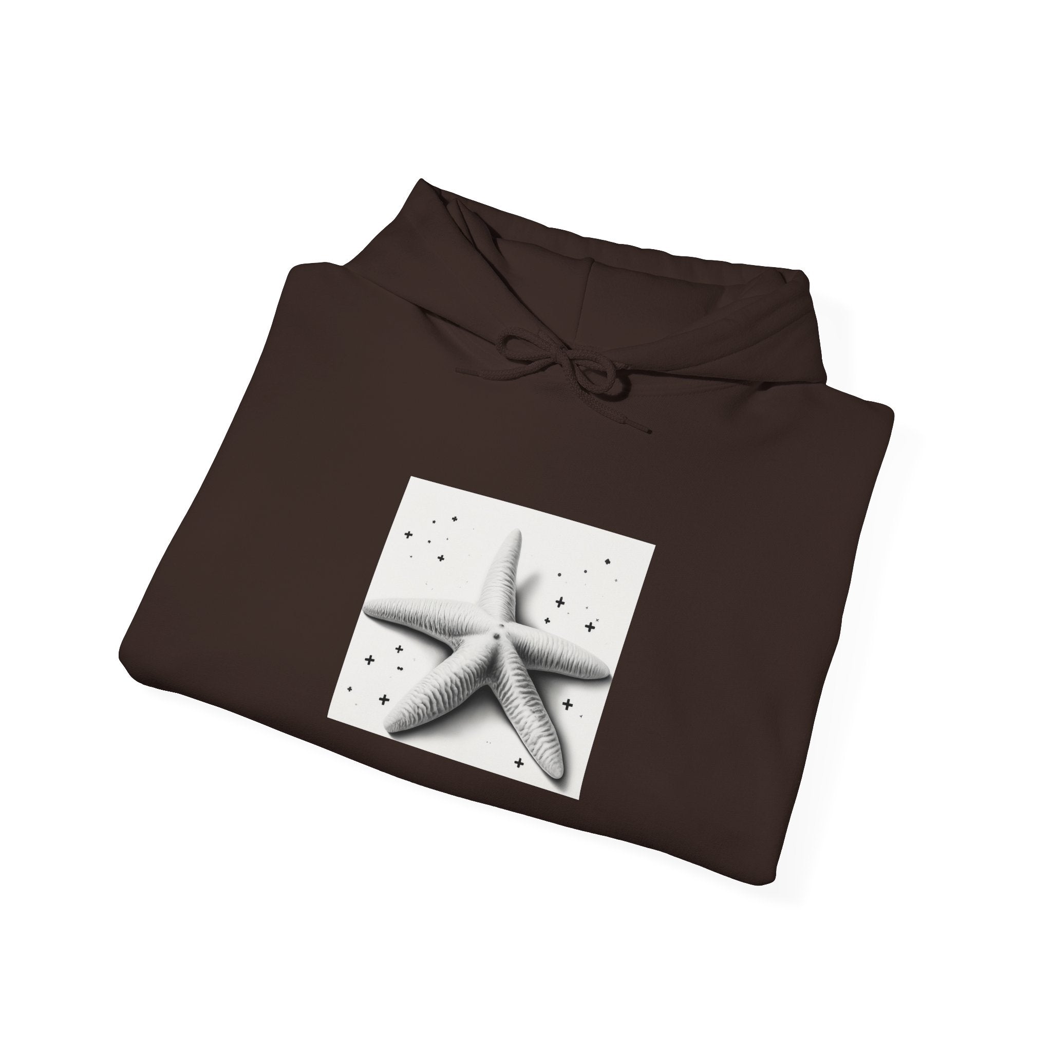 Starfish Beach Hoodie — Minimal Coastal Graphic Pullover