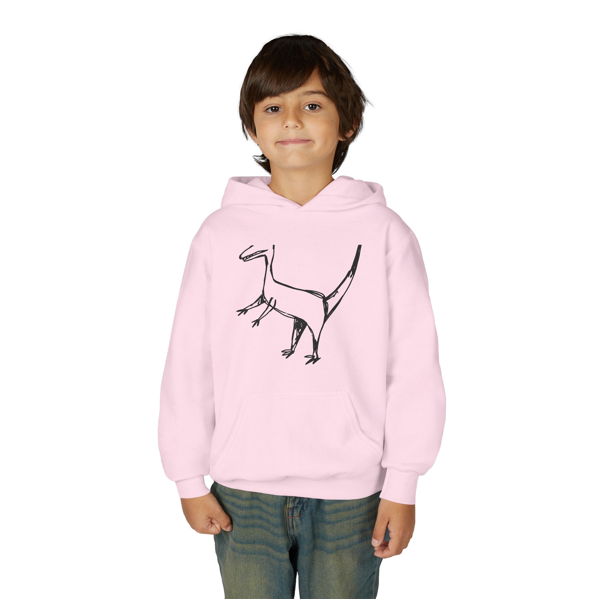 Youth Hoodie — Raptor Dino Design