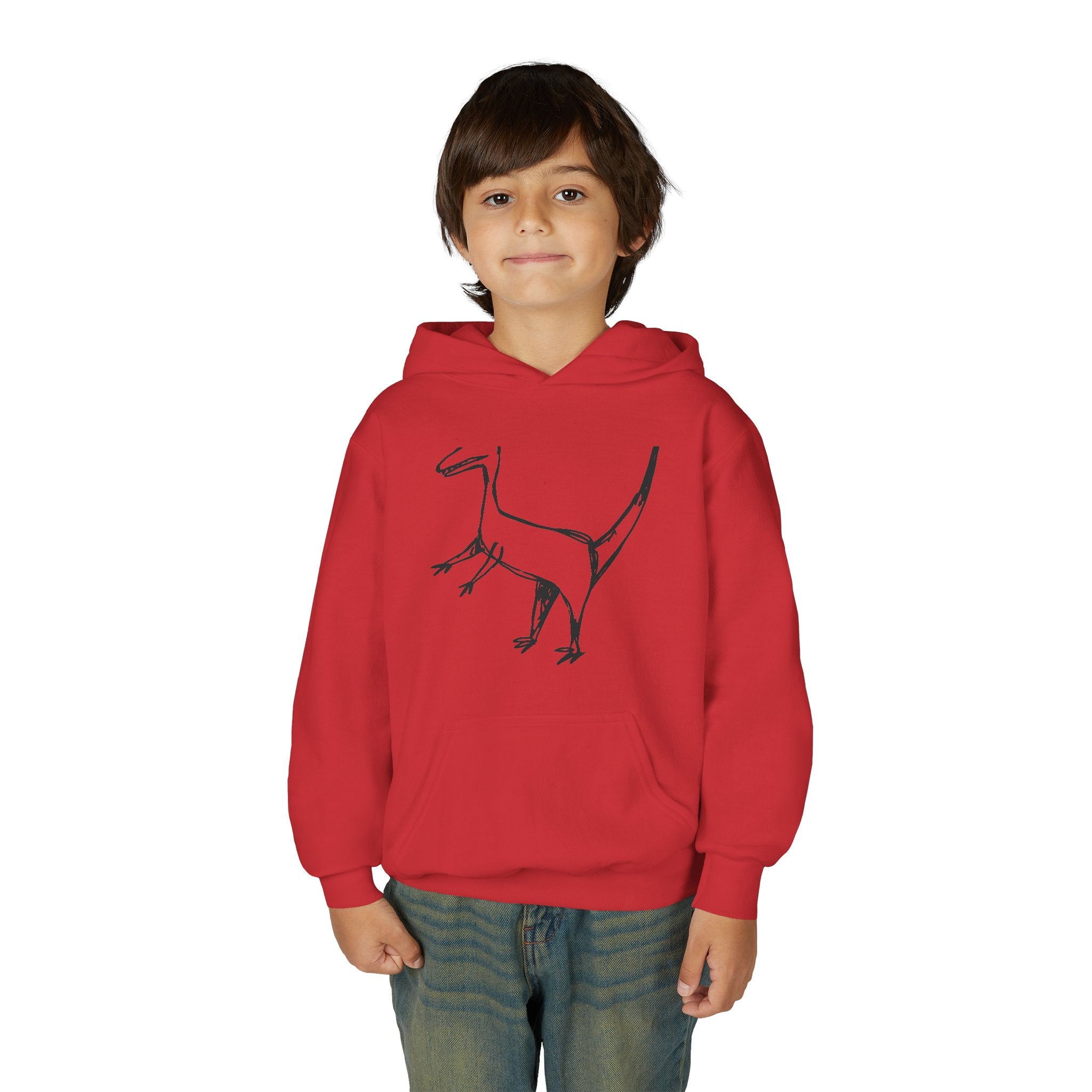 Youth Hoodie — Raptor Dino Design