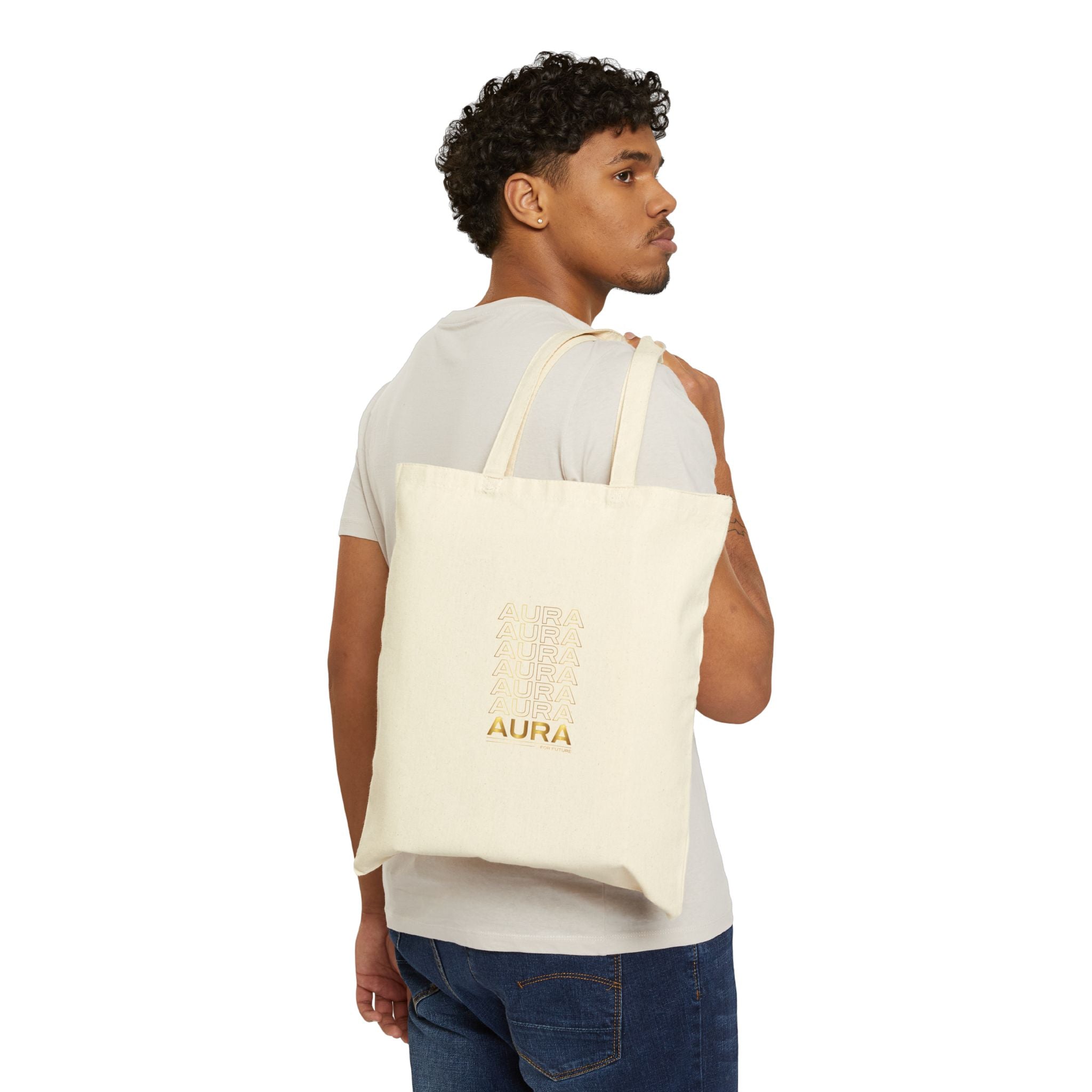 Aura Canvas Tote Bag — Minimalist Natural Cotton Shopper