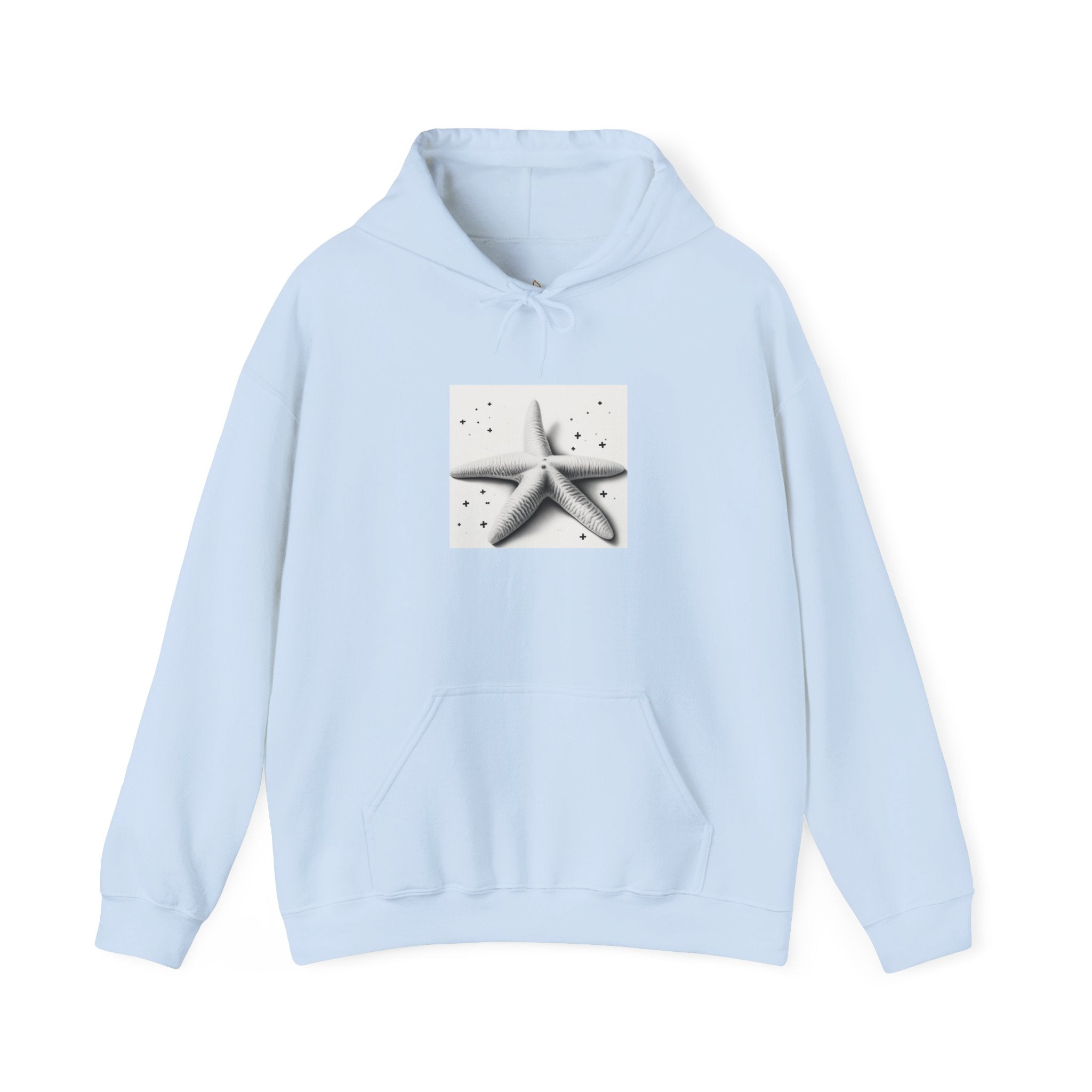 Starfish Beach Hoodie — Minimal Coastal Graphic Pullover