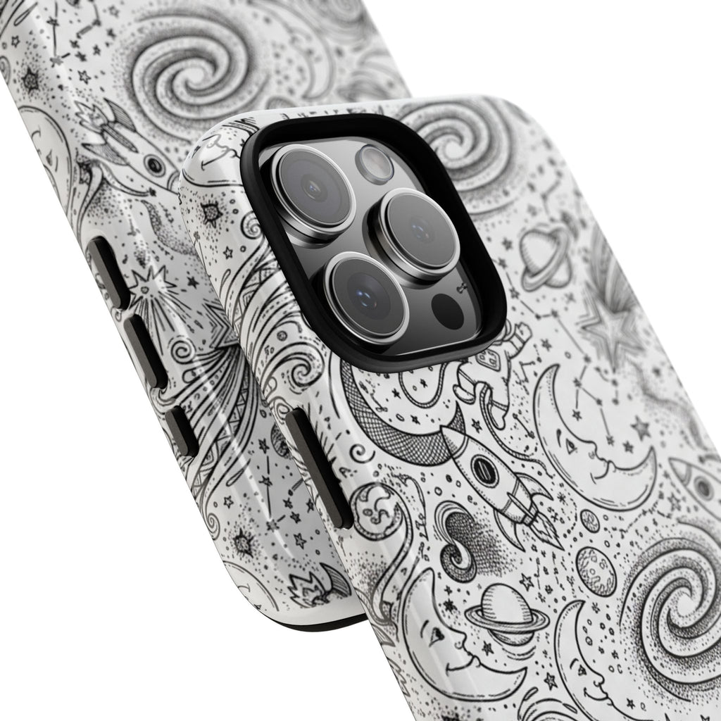 Iphone 16 series Space doodle case