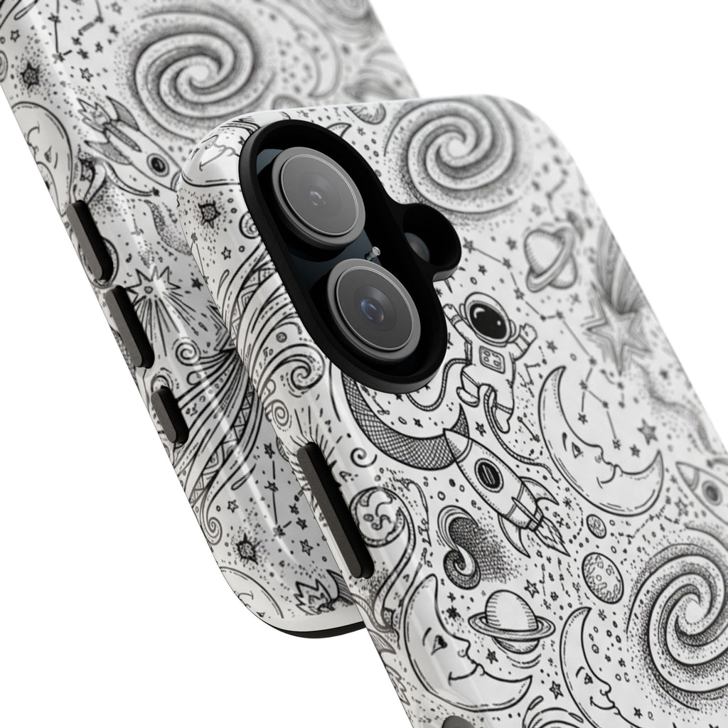 Iphone 16 series Space doodle case