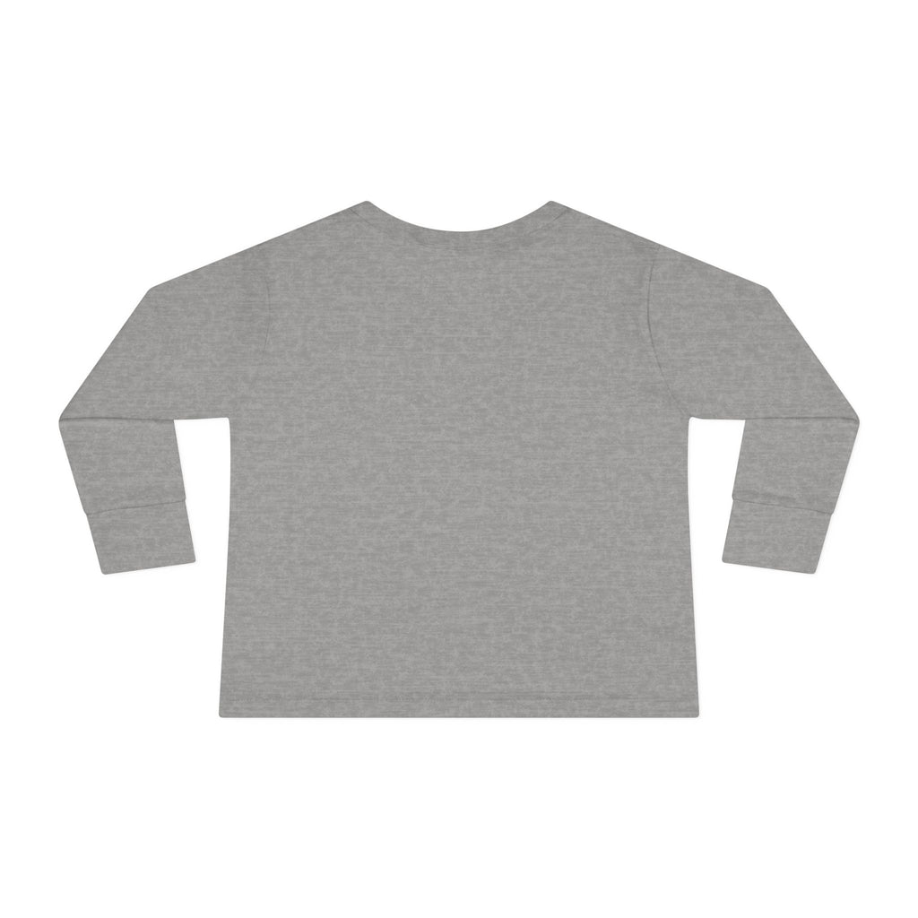 Toddler Tee — Cute Rainbow Unicorn Flying with Stars Long Sleeve