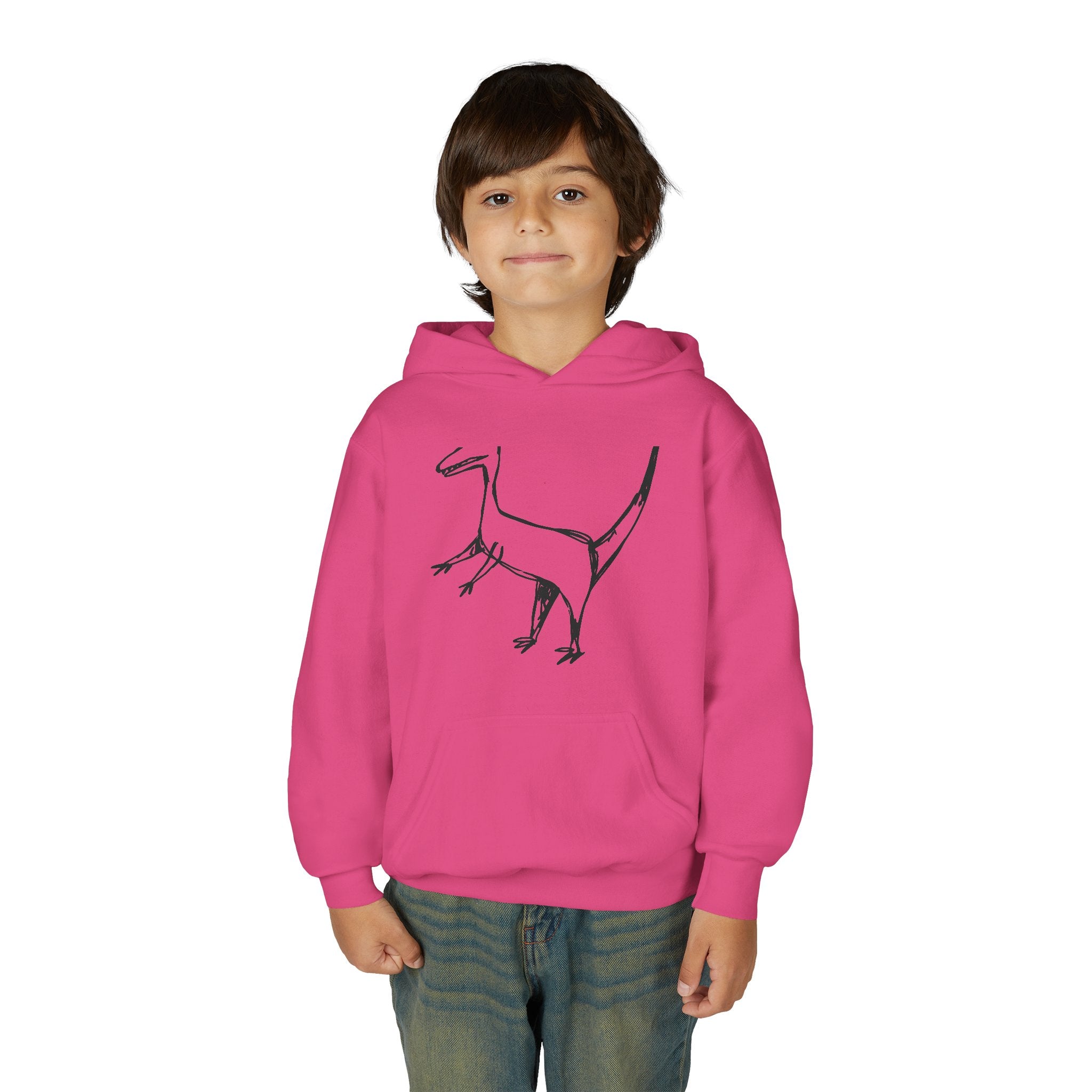 Youth Hoodie — Raptor Dino Design