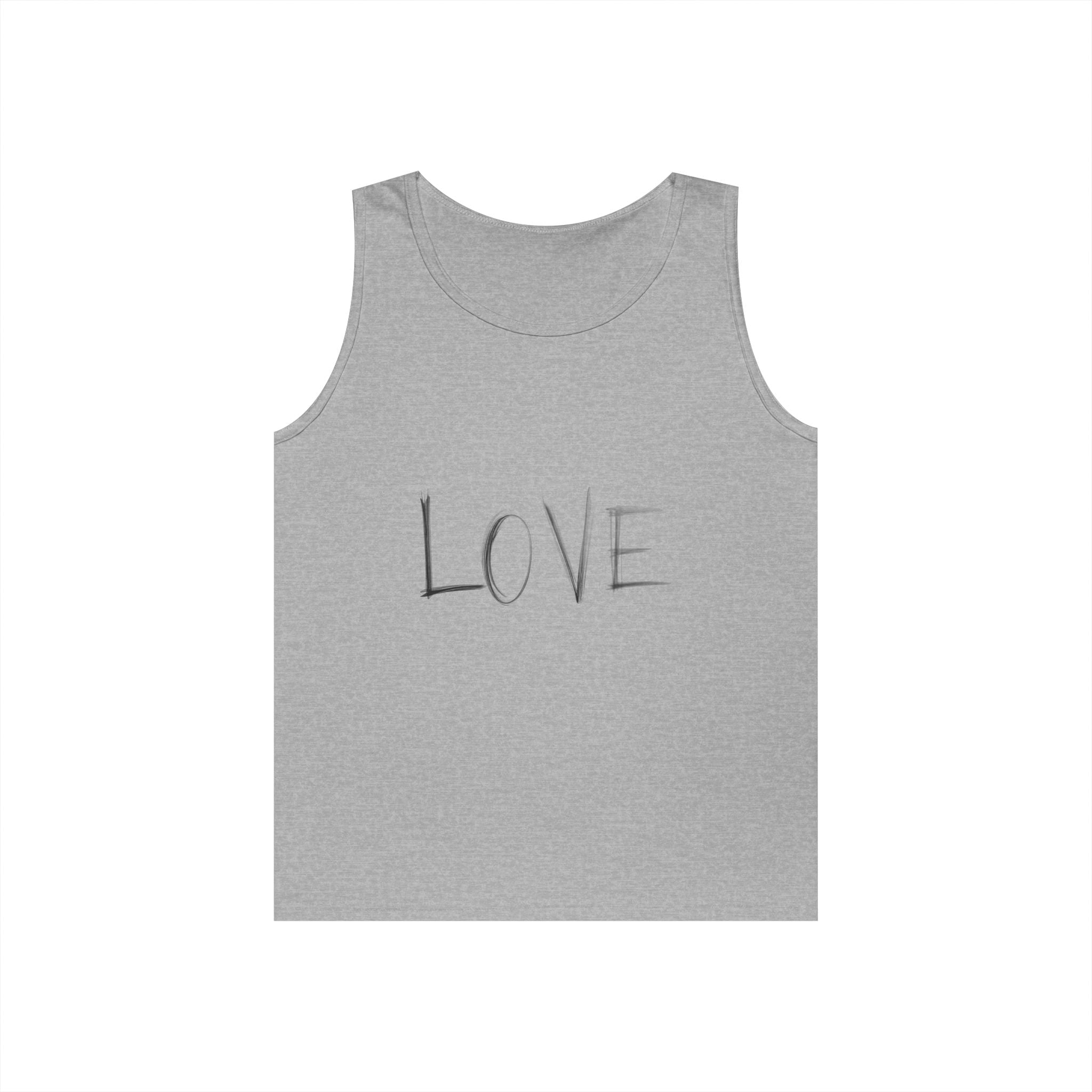 LOVE Minimalist Tank Top — Simple Handwritten Script Summer Shirt