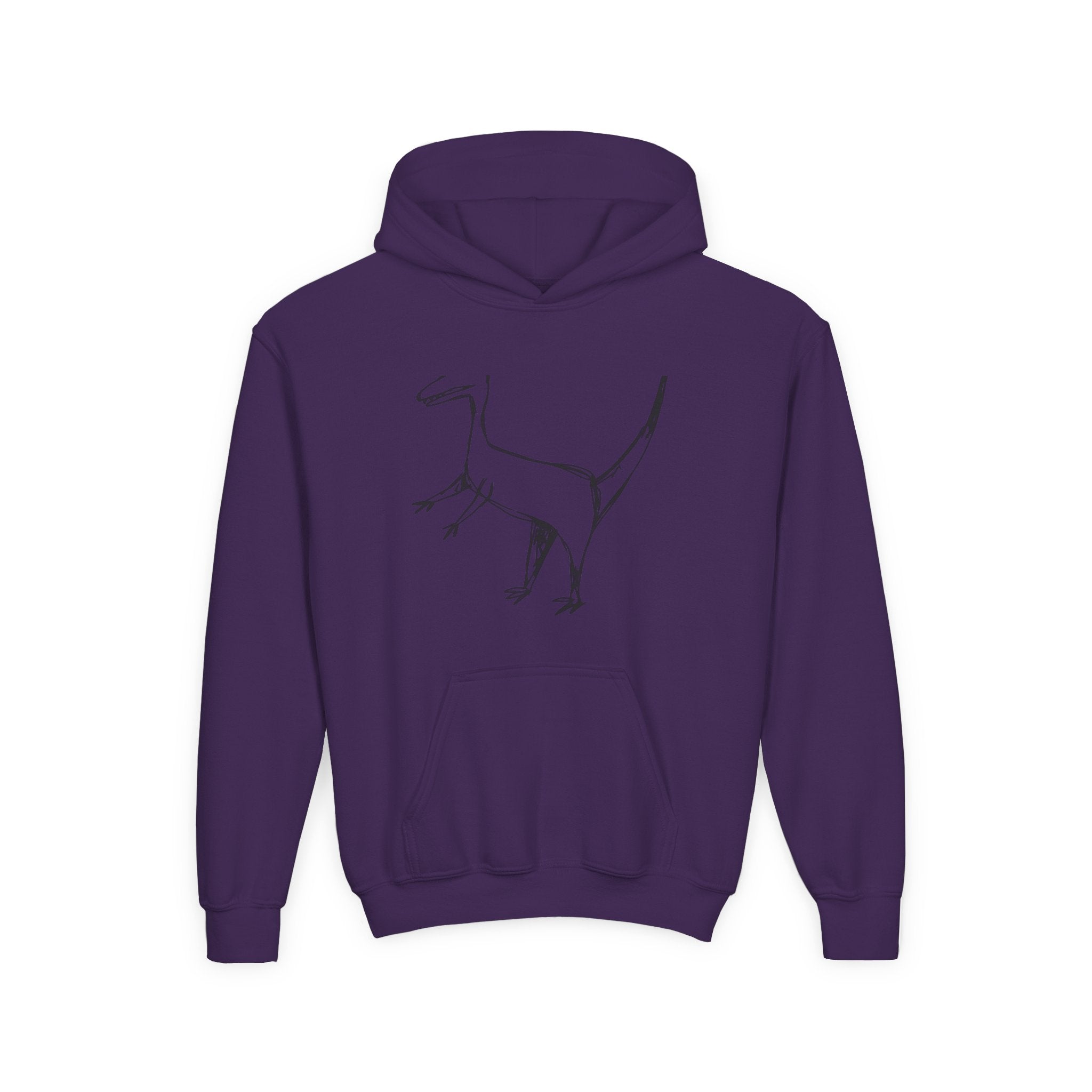 Youth Hoodie — Raptor Dino Design