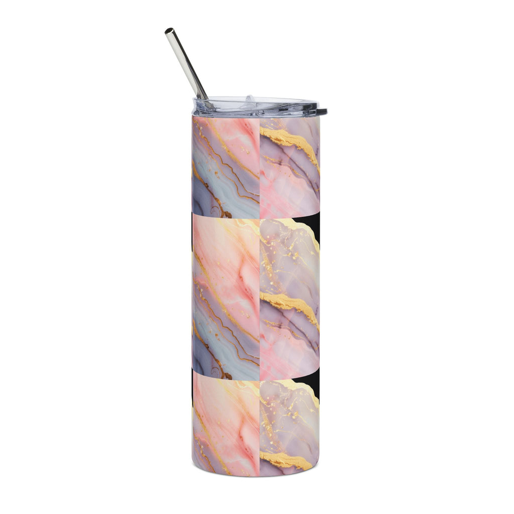 Love Script 20oz Stainless Steel Tumbler — Slim Travel Cup with Straw
