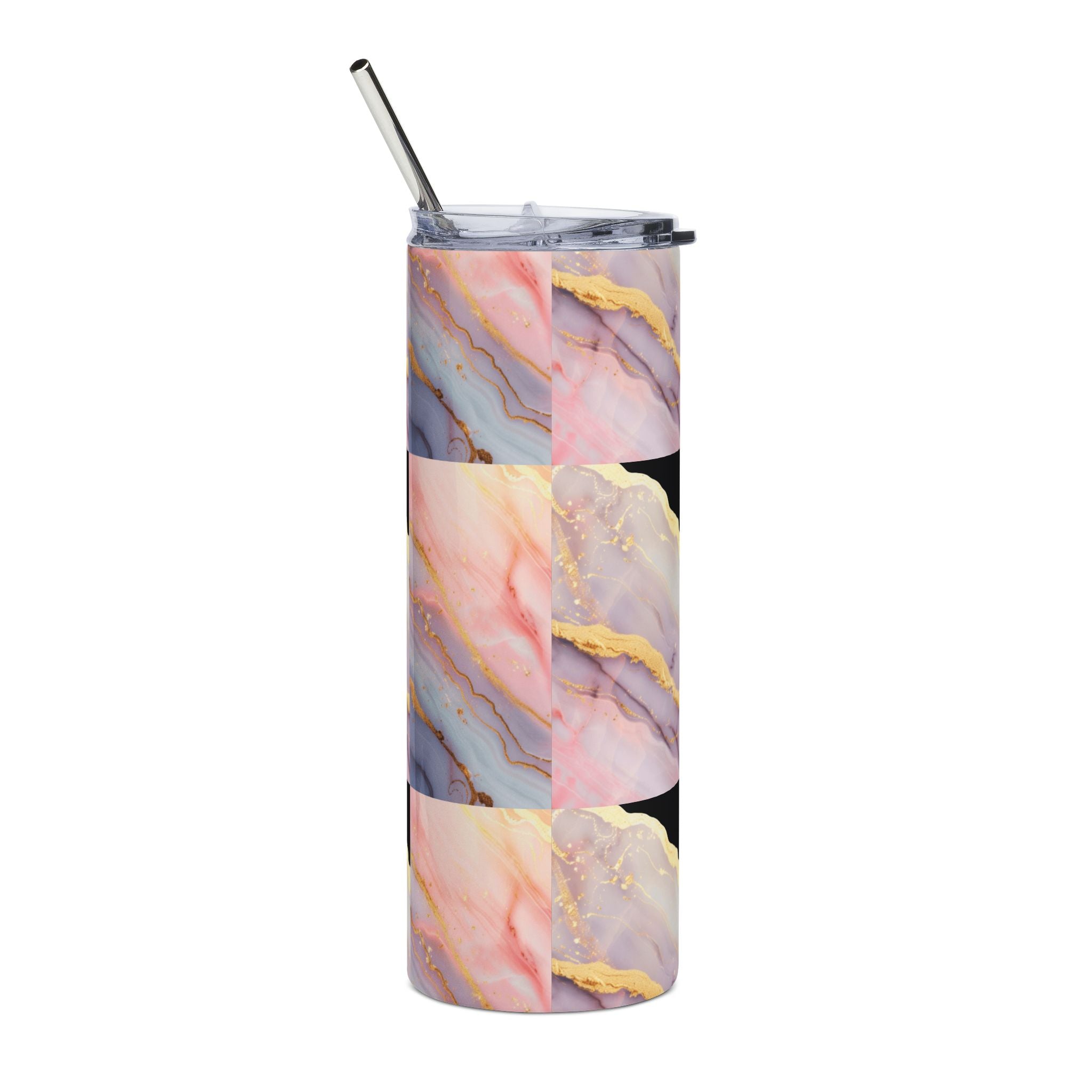 Love Script 20oz Stainless Steel Tumbler — Slim Travel Cup with Straw