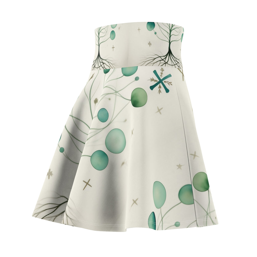 Whimsical Tree & Bubbles Skater Skirt — Nature-Inspired AOP Flare