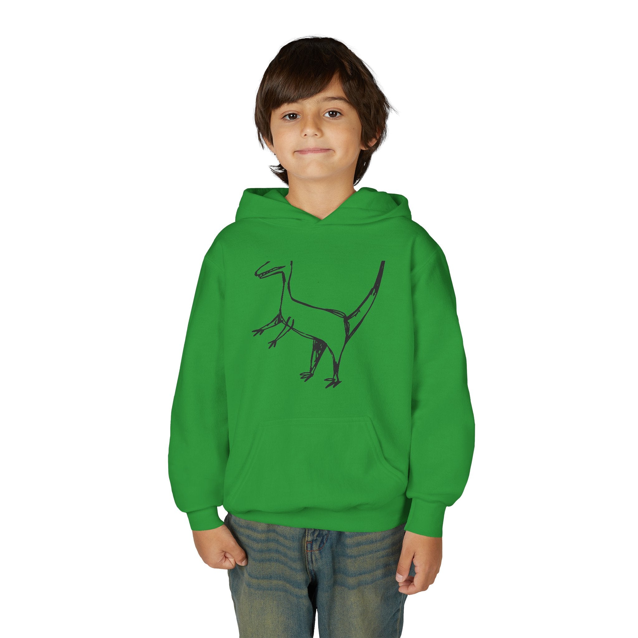 Youth Hoodie — Raptor Dino Design