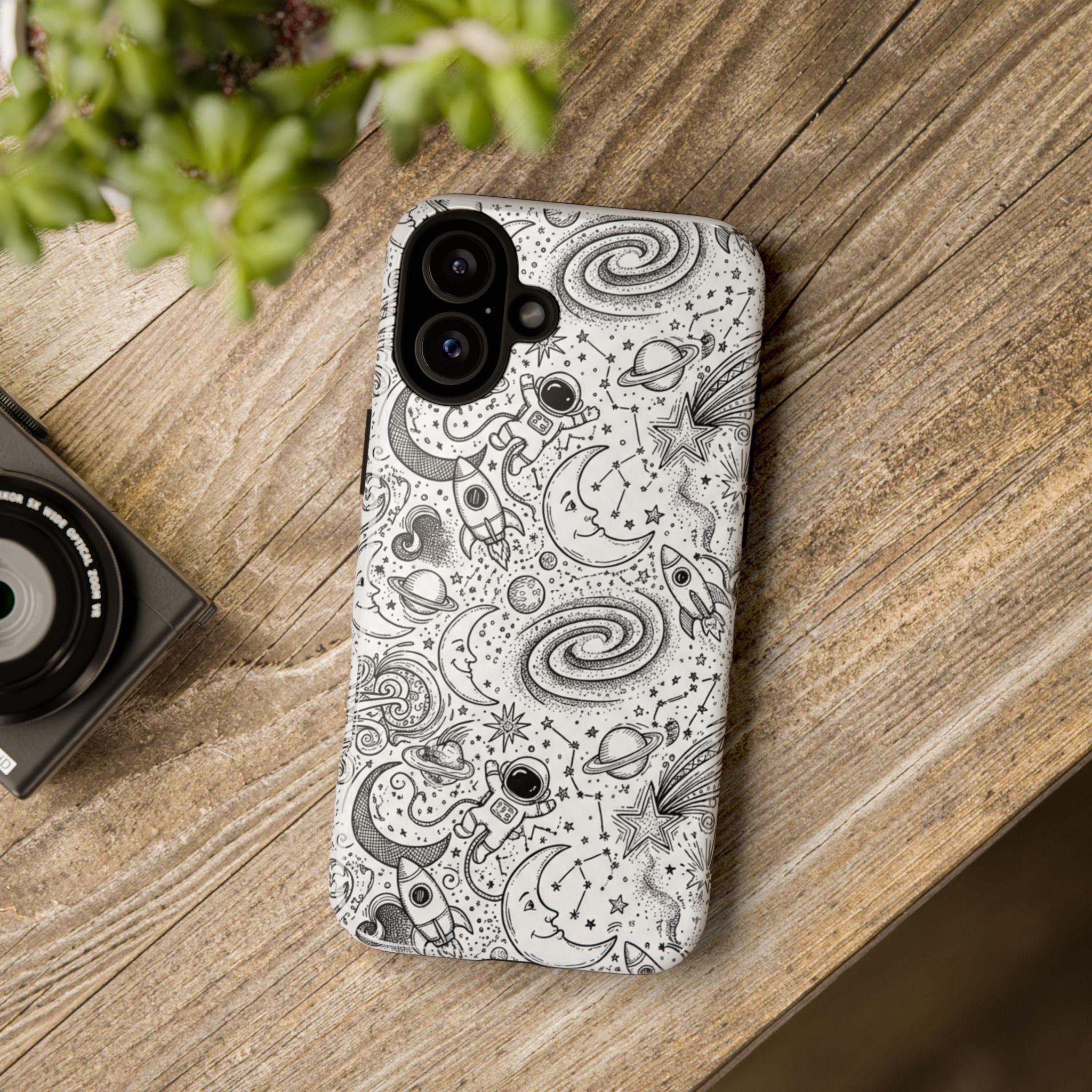 Iphone 16 series Space doodle case