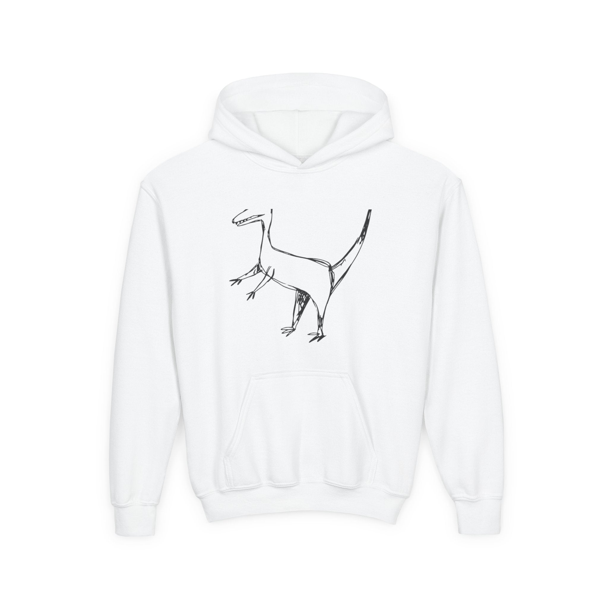 Youth Hoodie — Raptor Dino Design