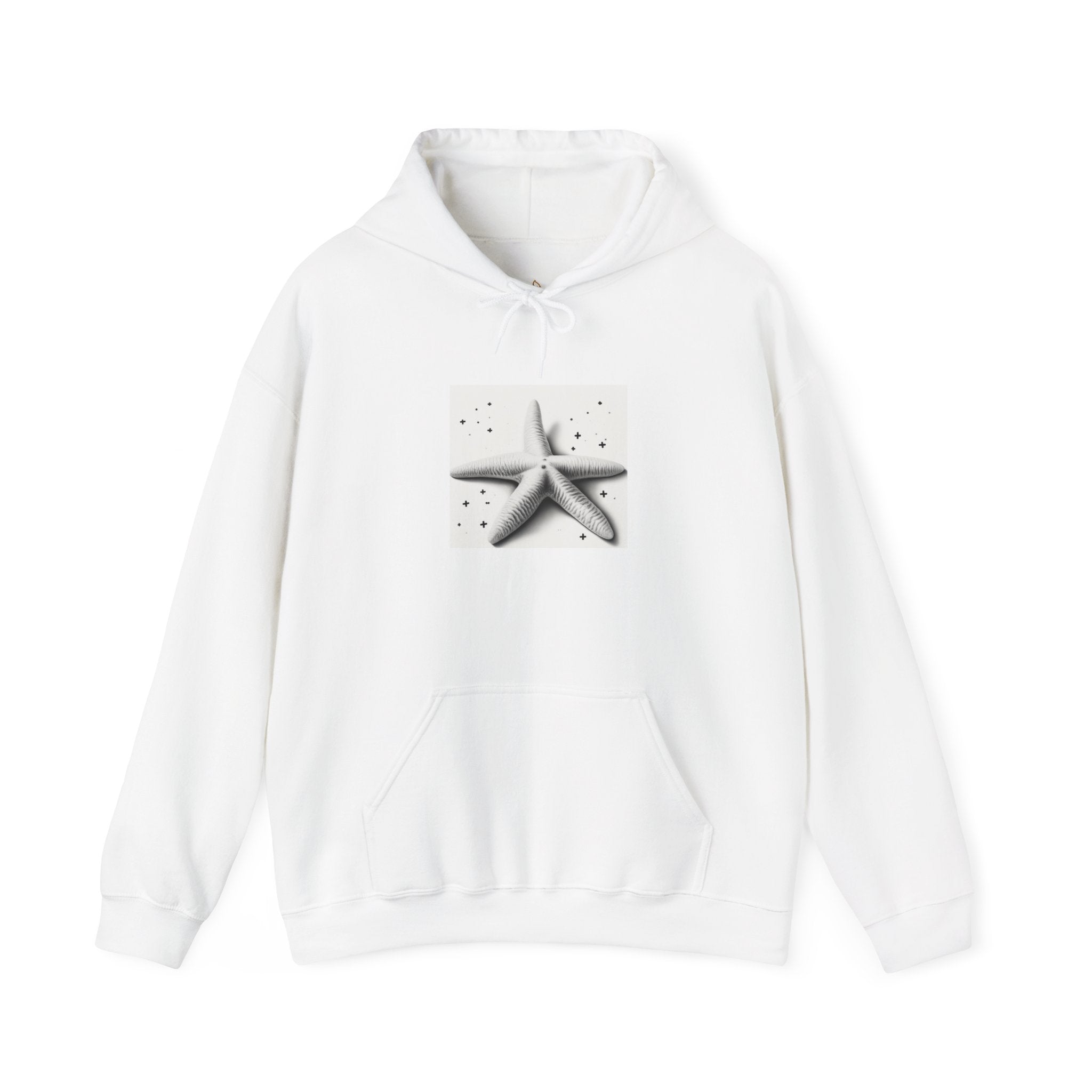 Starfish Beach Hoodie — Minimal Coastal Graphic Pullover