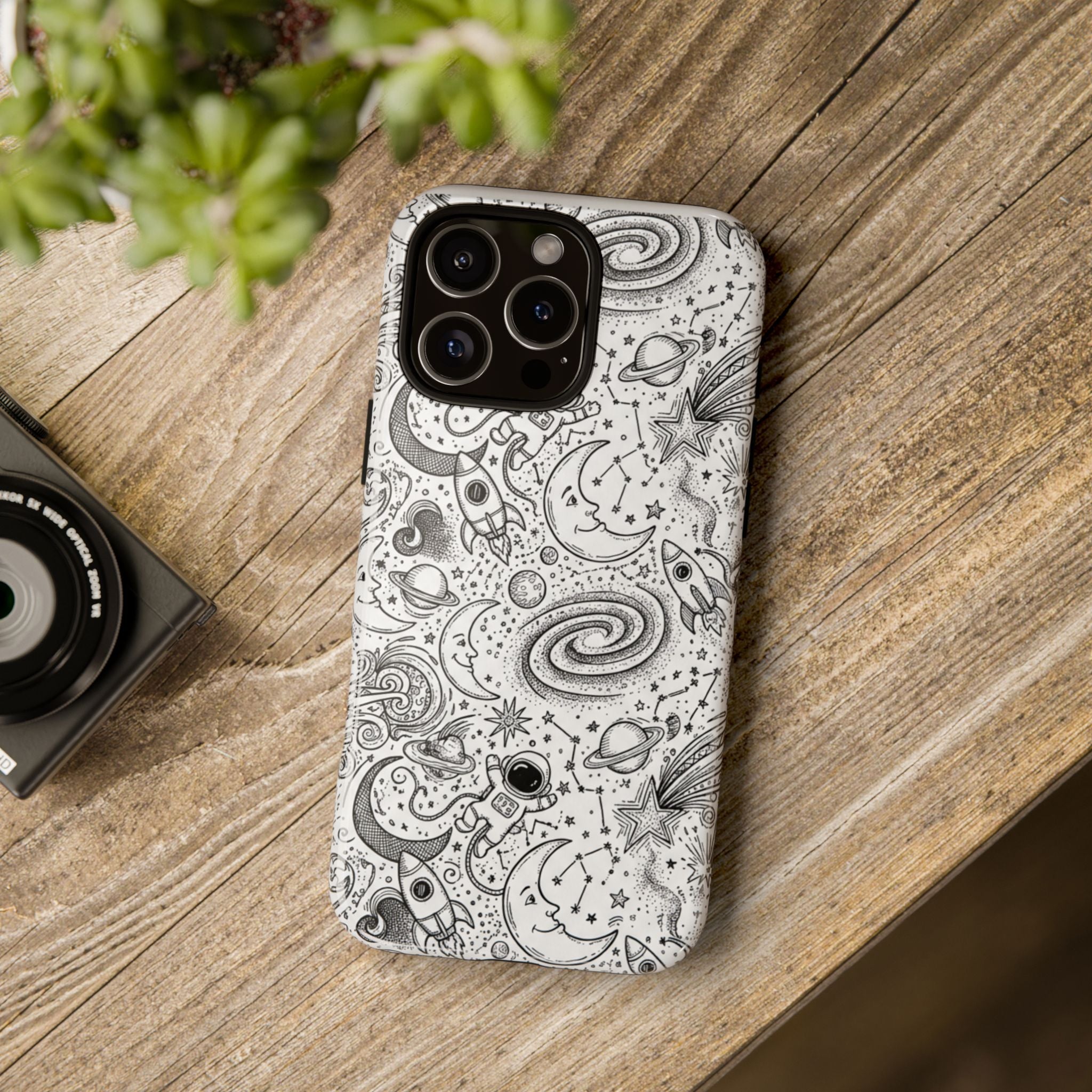 Iphone 16 series Space doodle case