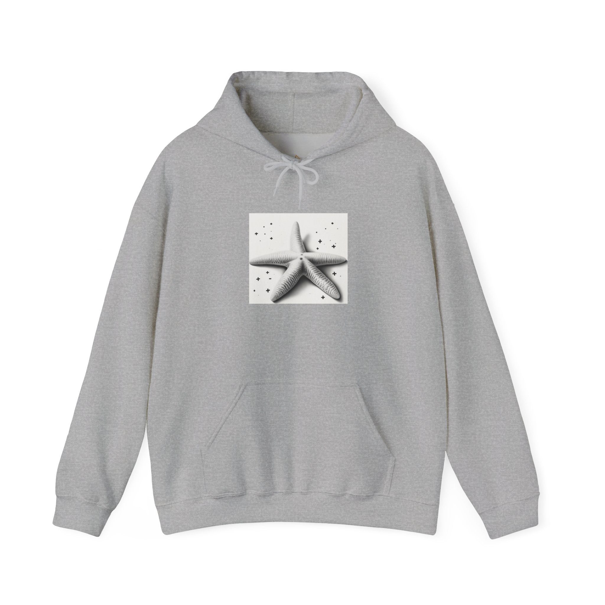 Starfish Beach Hoodie — Minimal Coastal Graphic Pullover